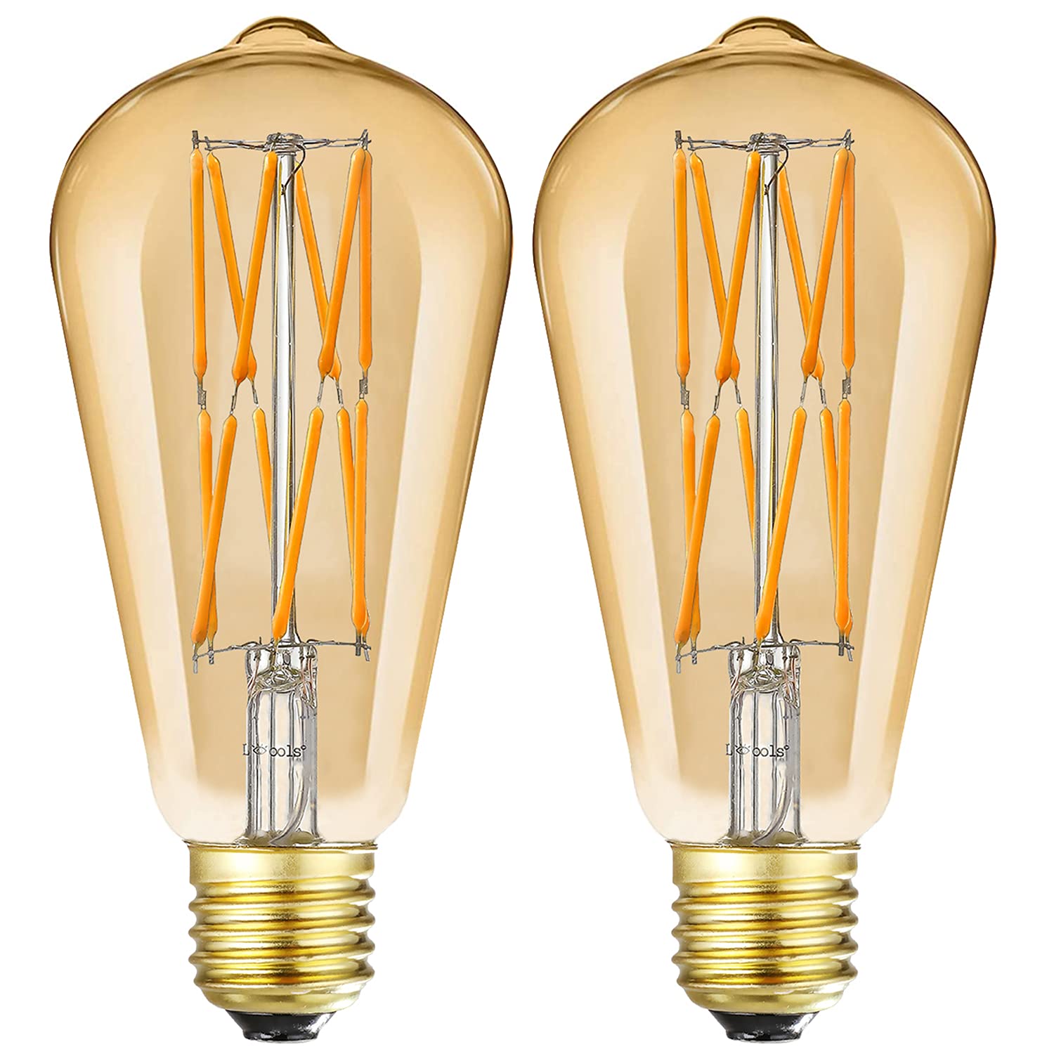 Leools Dimmable Vintage Led Edison Bulbs 12W ,Equivalent 100 Watt, 2500K Warm White(Amber Gold Glass), E26 Base, Decorative Anti