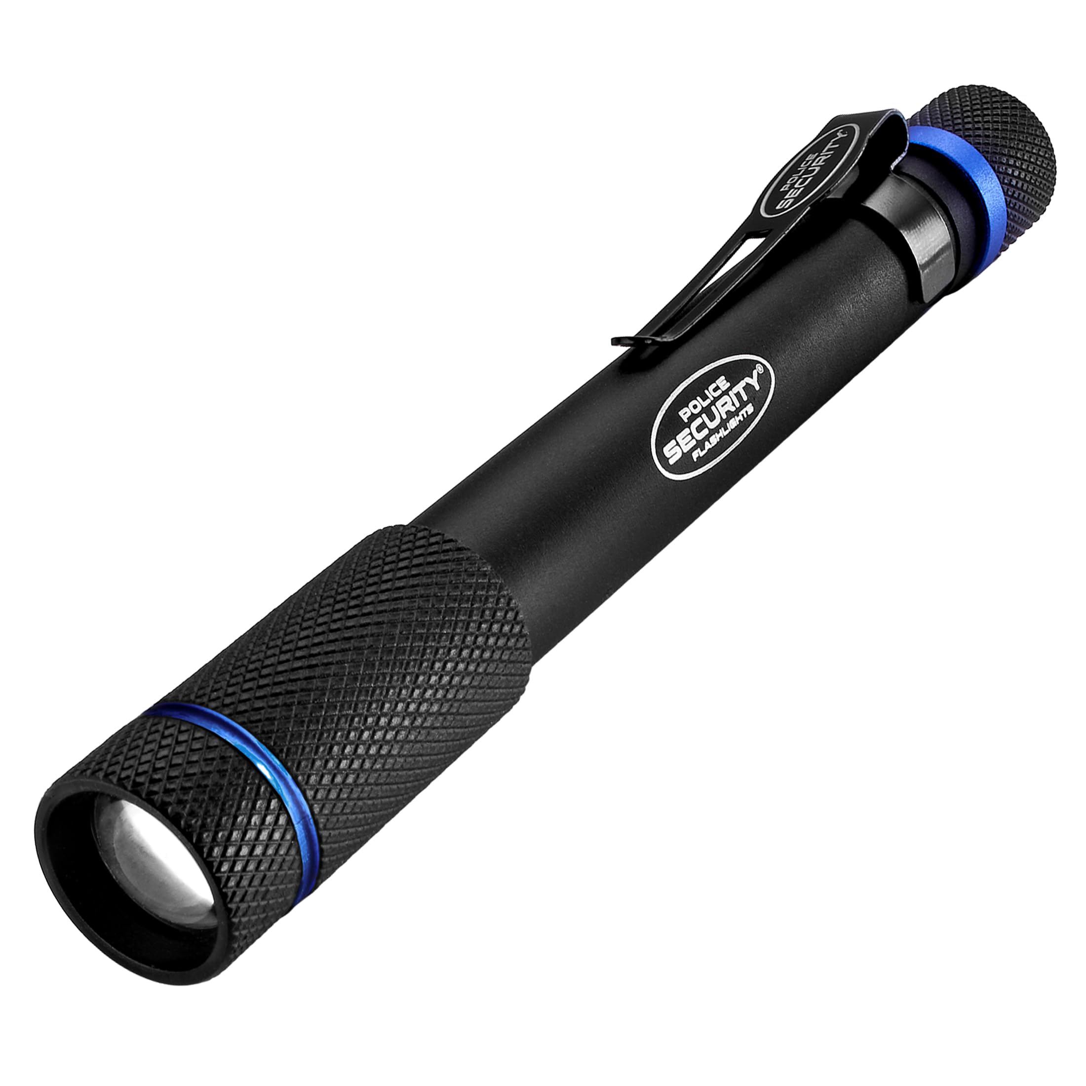 Police Security Aura Penlight Flashlight - 270 Lumens - 90 Meter Beam Distance - Ultrabright, Water Resistant, Durable & Compact
