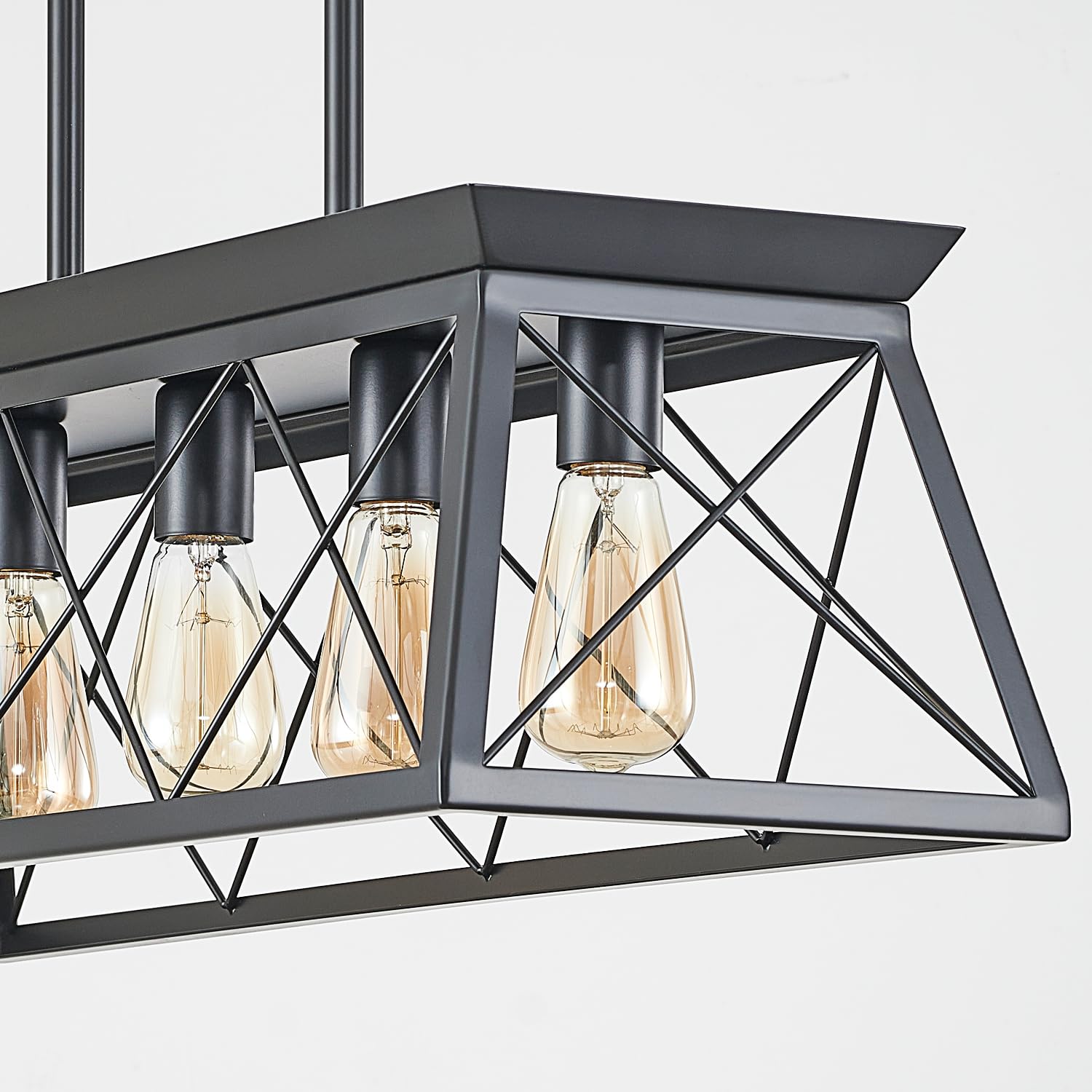 Huixute 5-Light Farmhouse Pendant Light For Dining Room, Rustic Kitchen Island Lighting, Adjustable Height Chandeliers For Kitch