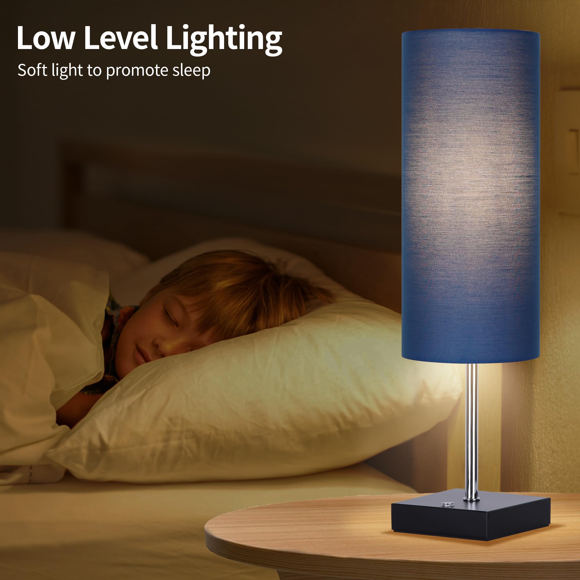 AVV Cordless Table Lamp, 18 Inch, Blue, 5000mAh Battery Operated, Touch Control, Rechargeable for Bedroom and Living Room, Model RD-BTL4W-004