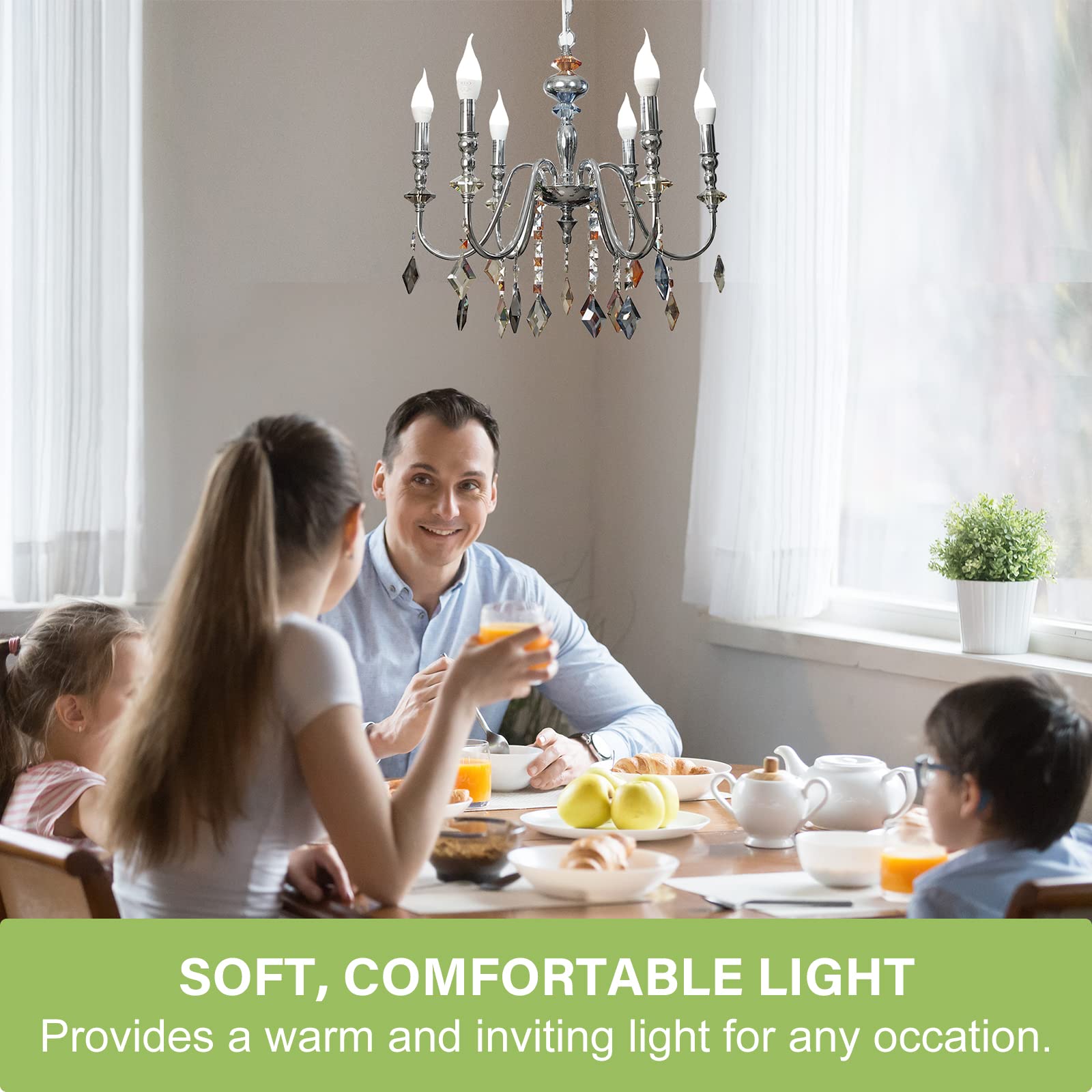Sigalux E12 LED Bulb Candelabra 4.5W 5000K Daylight 6 Pack Plastic