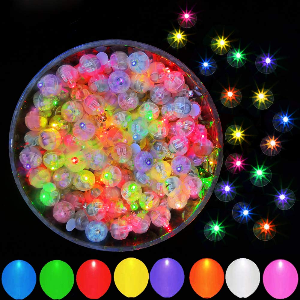 JJGoo LED Balloon Lights, Waterproof, 50pcs, Colorful, Model MY1005G-Colorful, Perfect for Party and Wedding Decoration