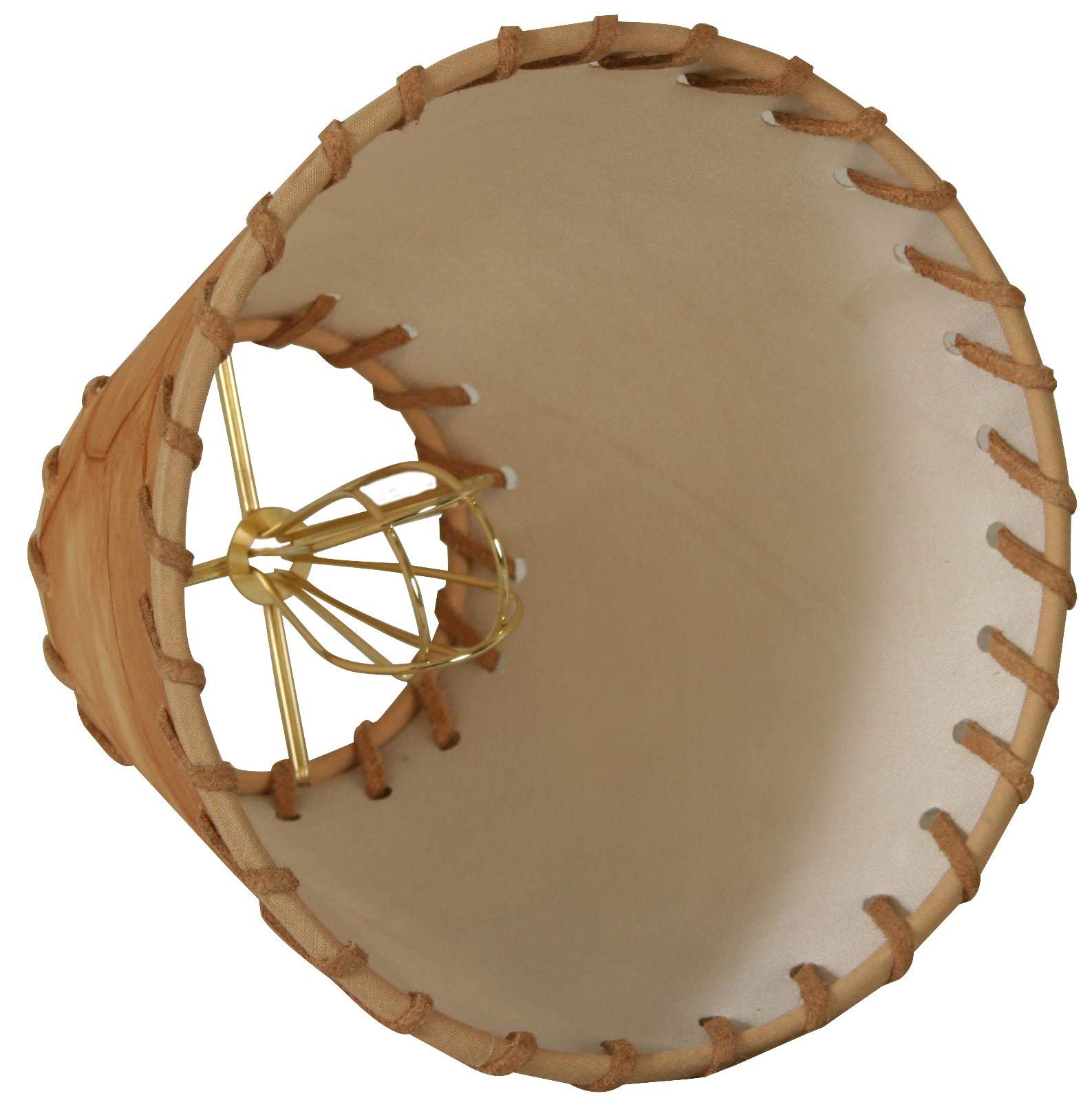 Royal Designs, Inc. Round Faux Leather Chandelier Shade CS-970-6, Dark Brown, 3" x 6" x 5"
