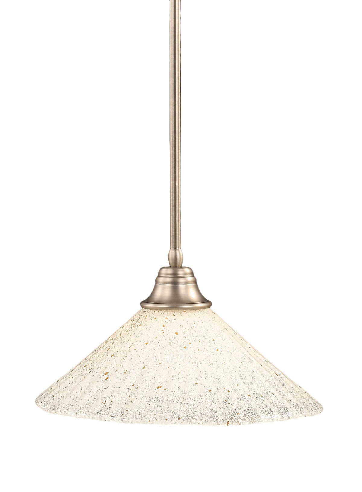 Toltech Lighting 26-Bn-714 16-Inch Stem Pendant Light Brushed Nickel Finish With Gold Ice Glass Shade