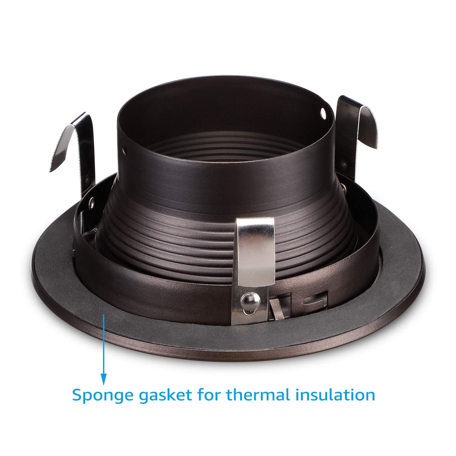 Torchstar 12-Pack 4 Inch Rosewood Decor Recessed Can Light Trim, Metal Step Baffle Trim, Fit Halo/Juno Remodel Recessed Housing, 4 Inch Light Trim For Par16, Par20, Br20, Oil Rubbed Bronze