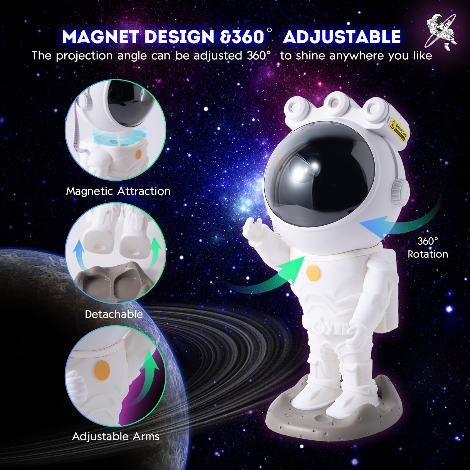 Astronaut Galaxy Projector,Starry Nebula Ceiling Lamp With Timer And Remote, Star Projector For Bedroom,Led Night Light For Kids,Gifts For Adults, Christmas, Birthday,Home Decor Aesthetic