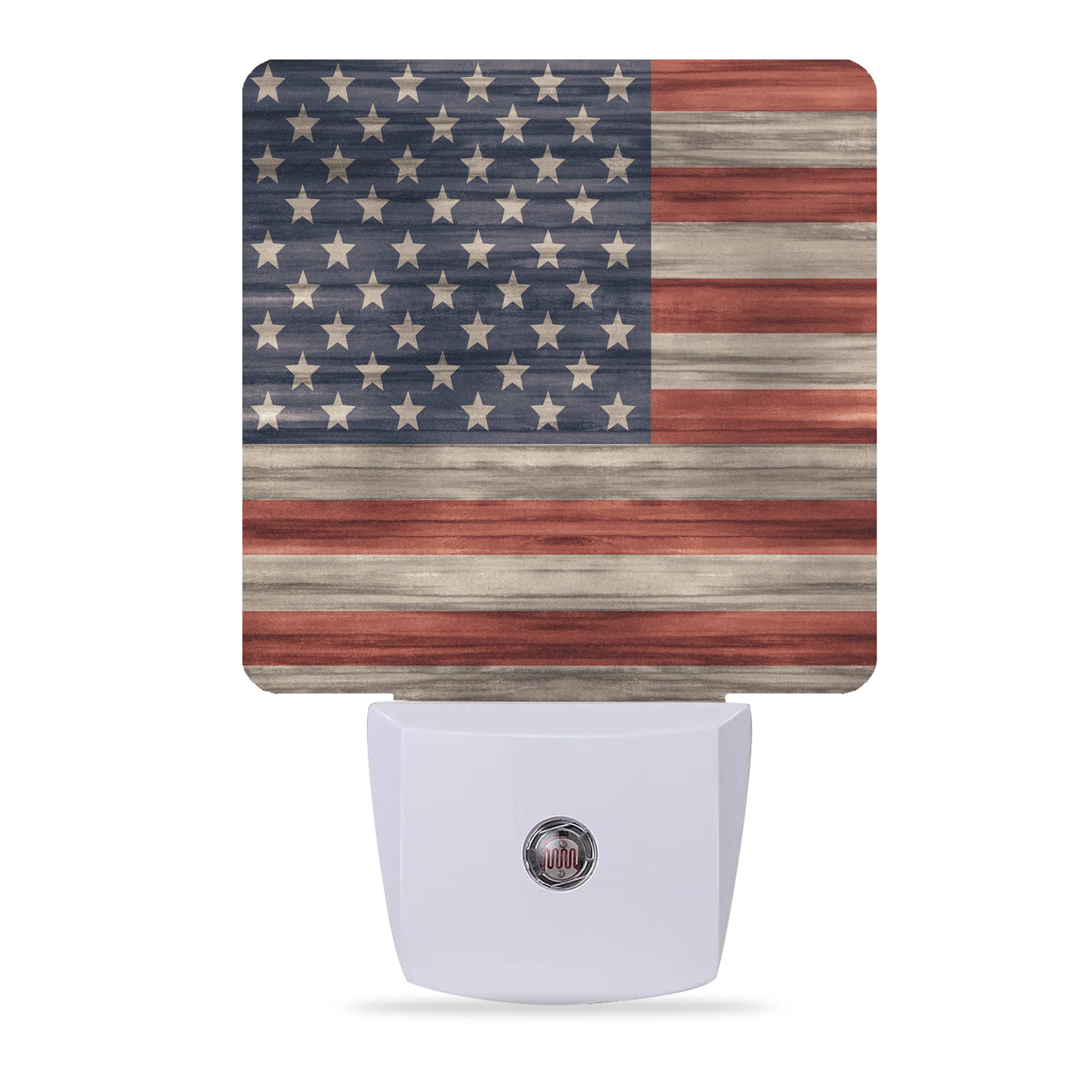 Meikosks Night Lights Plug into Wall Retro American Flag Night Lights Dusk to Dawn Sensor Led Lamp for Women Men,Led Lights for 