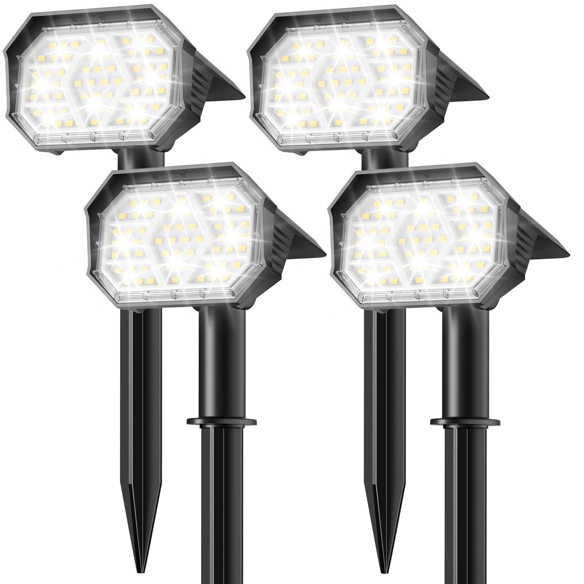 Brightown Solar Spot Lights Outdoor with 58 LED & Auto ON/Off, IP67 Solar Lights Outdoor with 3 Light Intensities. 2-in-1 Outdoo