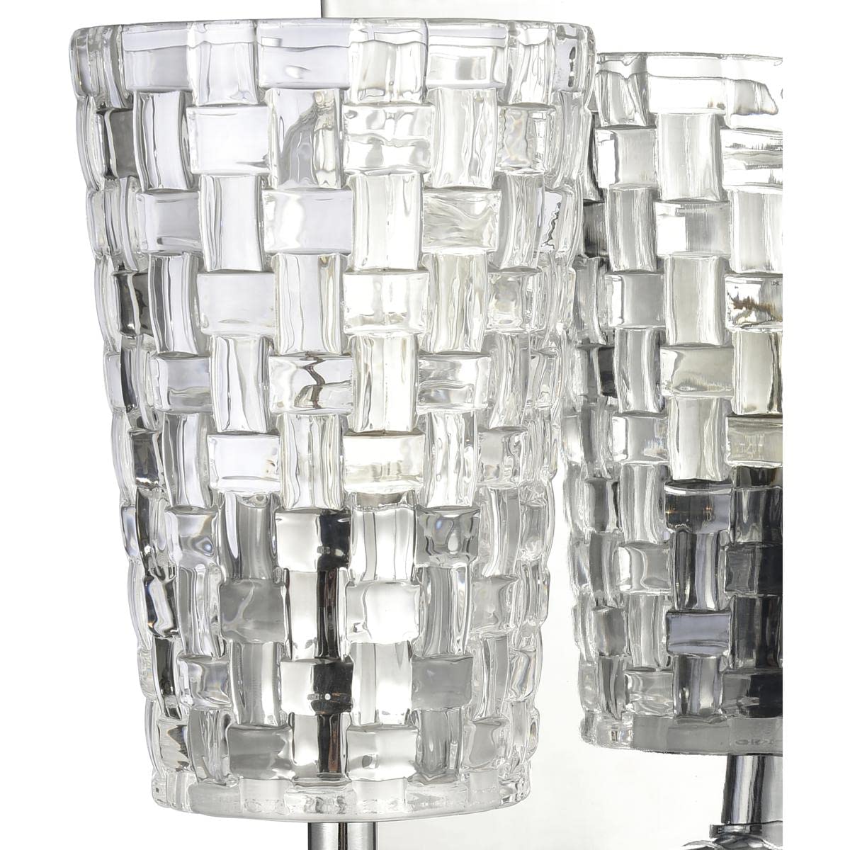 Elk Home 3-Light Lightweave Vanity Light, Polished Nickel With Clear Crystal, Traditional Style