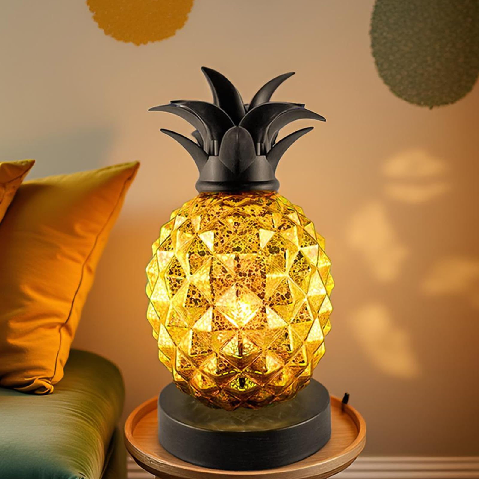 Table Lamp Mercury Glass Lamp Glass Table Lamp Pineapple Night Light For Bedroom Living Room Kids Room Gold Pineapple D  Cor Hom