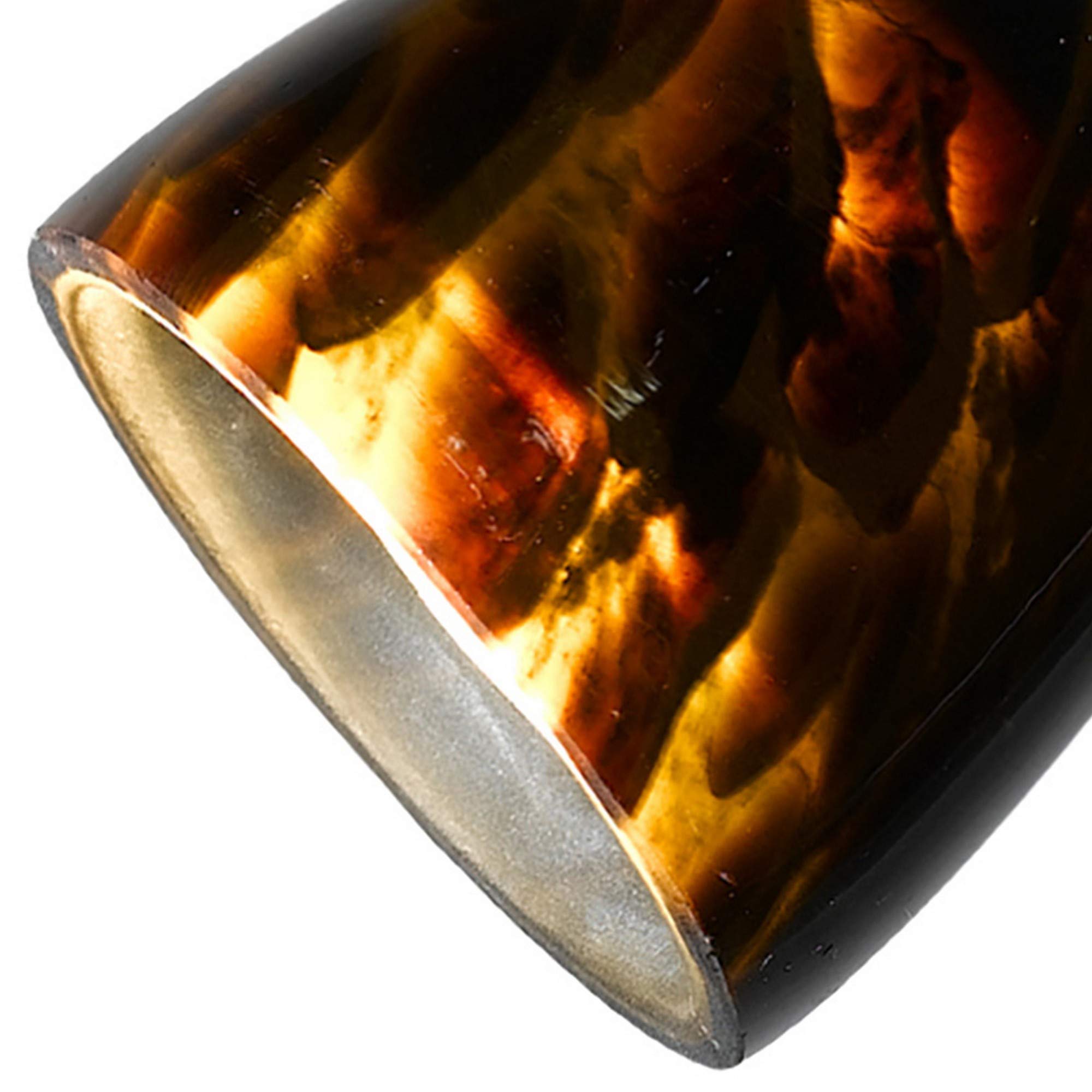 Benzara Hand Blown Glass Shade Track Light Head, Metal Frame, Gold and Bronze, Model BM220757