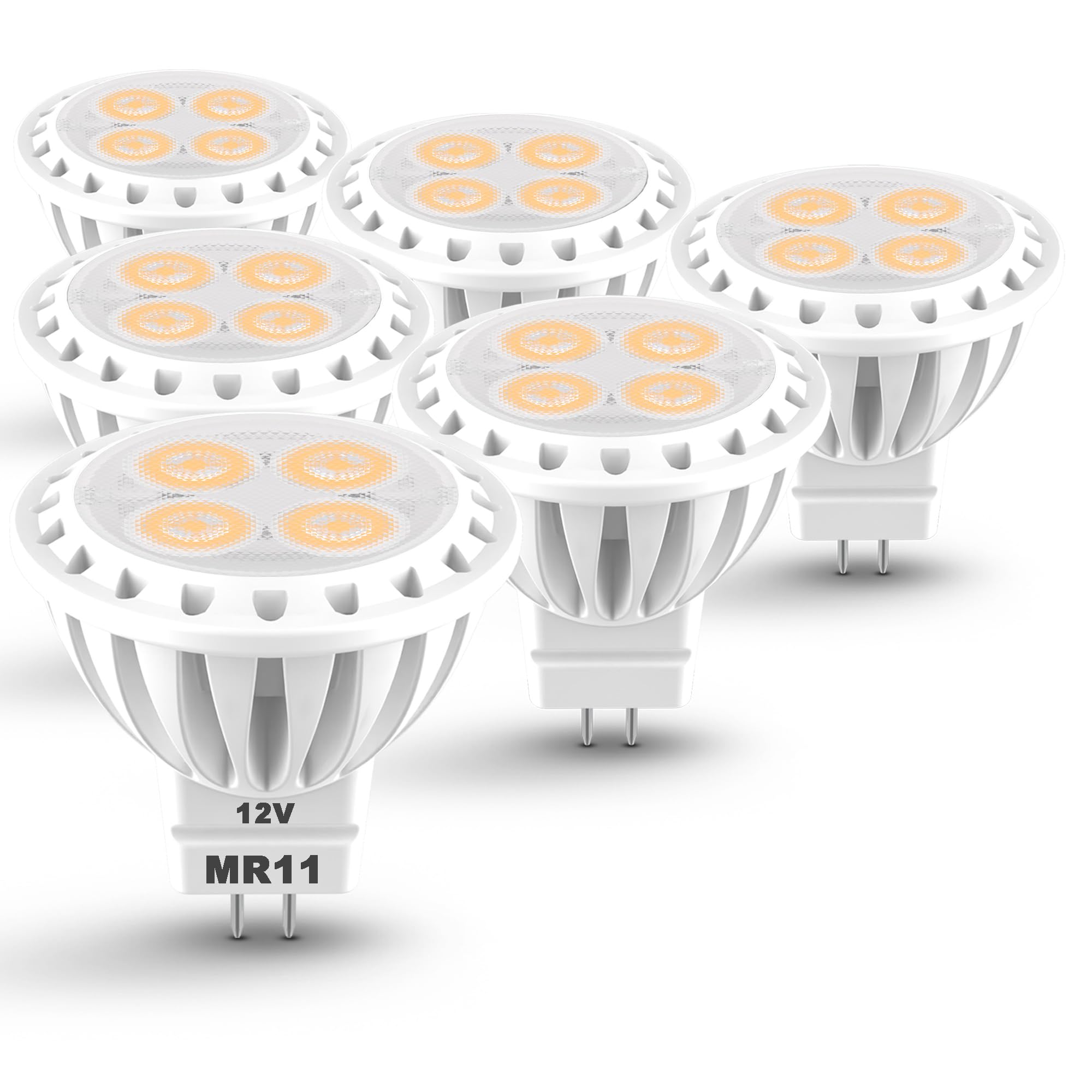 Alide 3W Mr11 Led Light Bulbs, 12V 20W 35W Replacement, Low Voltage Fiber Optics Christmas Tree Outdoor Landscape Bulb, G4/Gu4/G