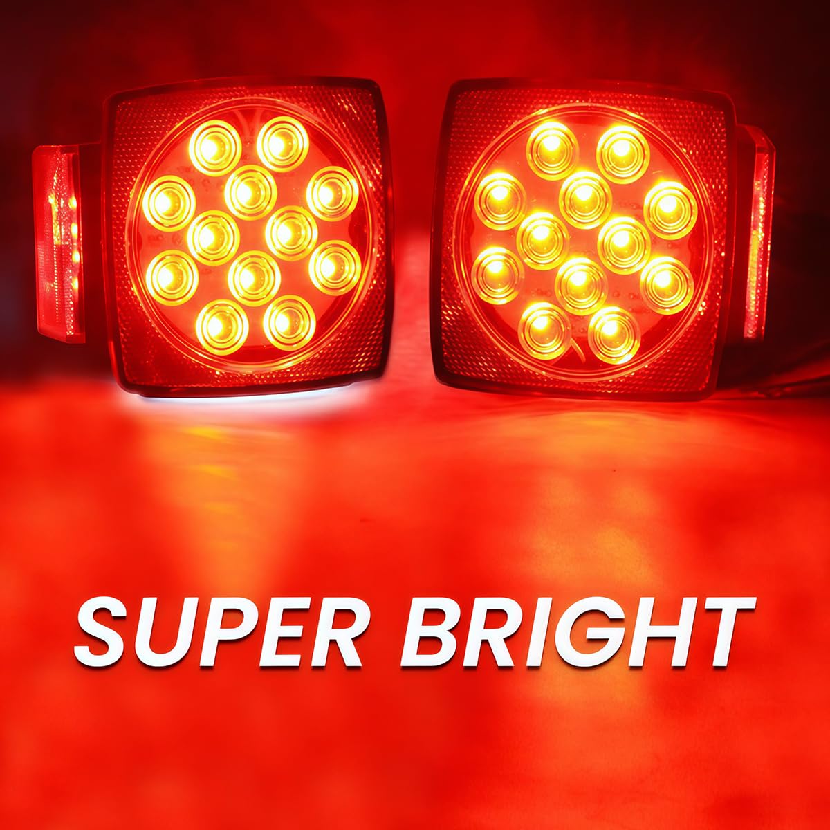 Gonice 12V Led Trailer Light Kit, Super Bright Submersible Boat Trailer Lights, Utility Brake Turn Tail Lights For Camper Truck,