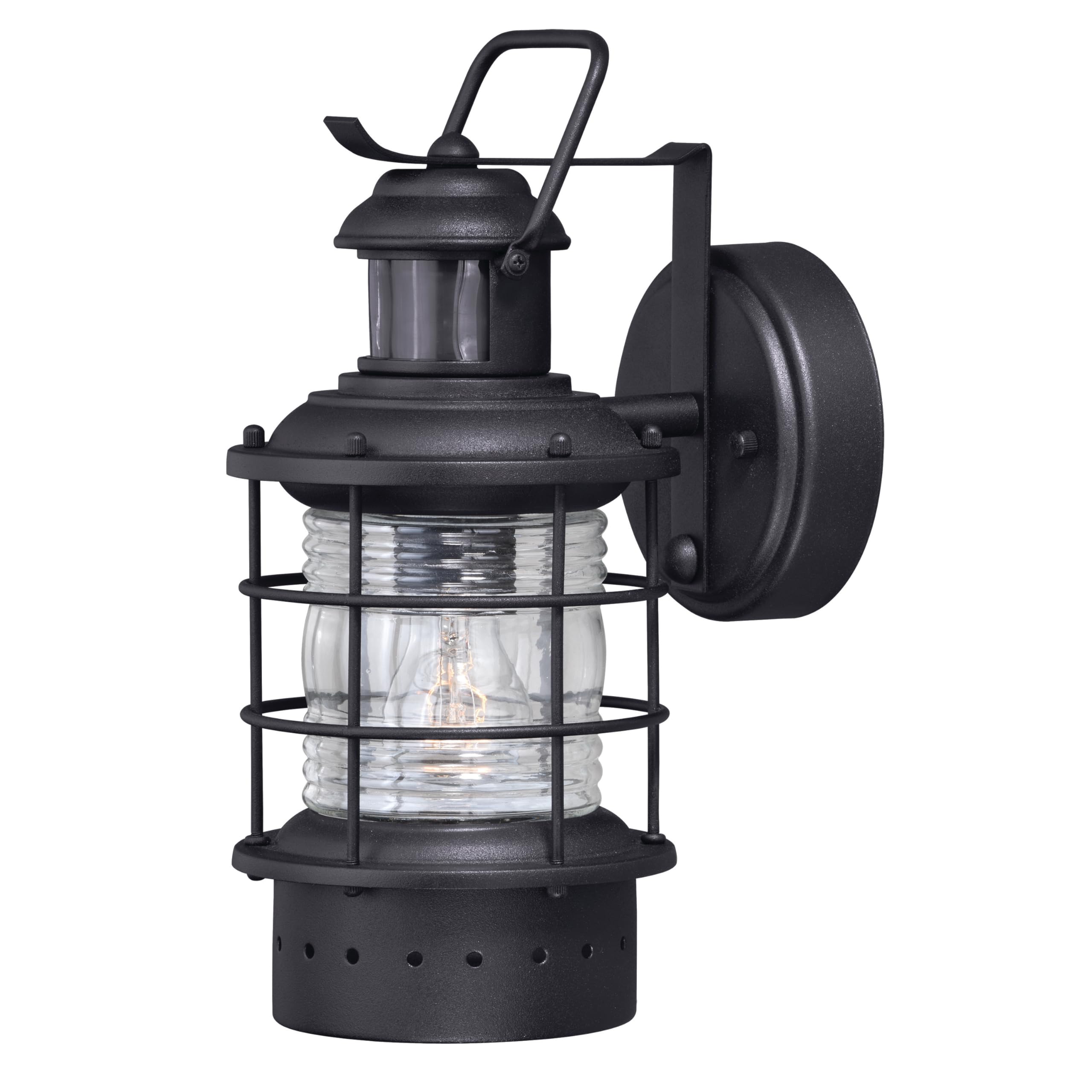 VAXCEL Hyannis Black Motion Sensor Dusk to Dawn Coastal Outdoor