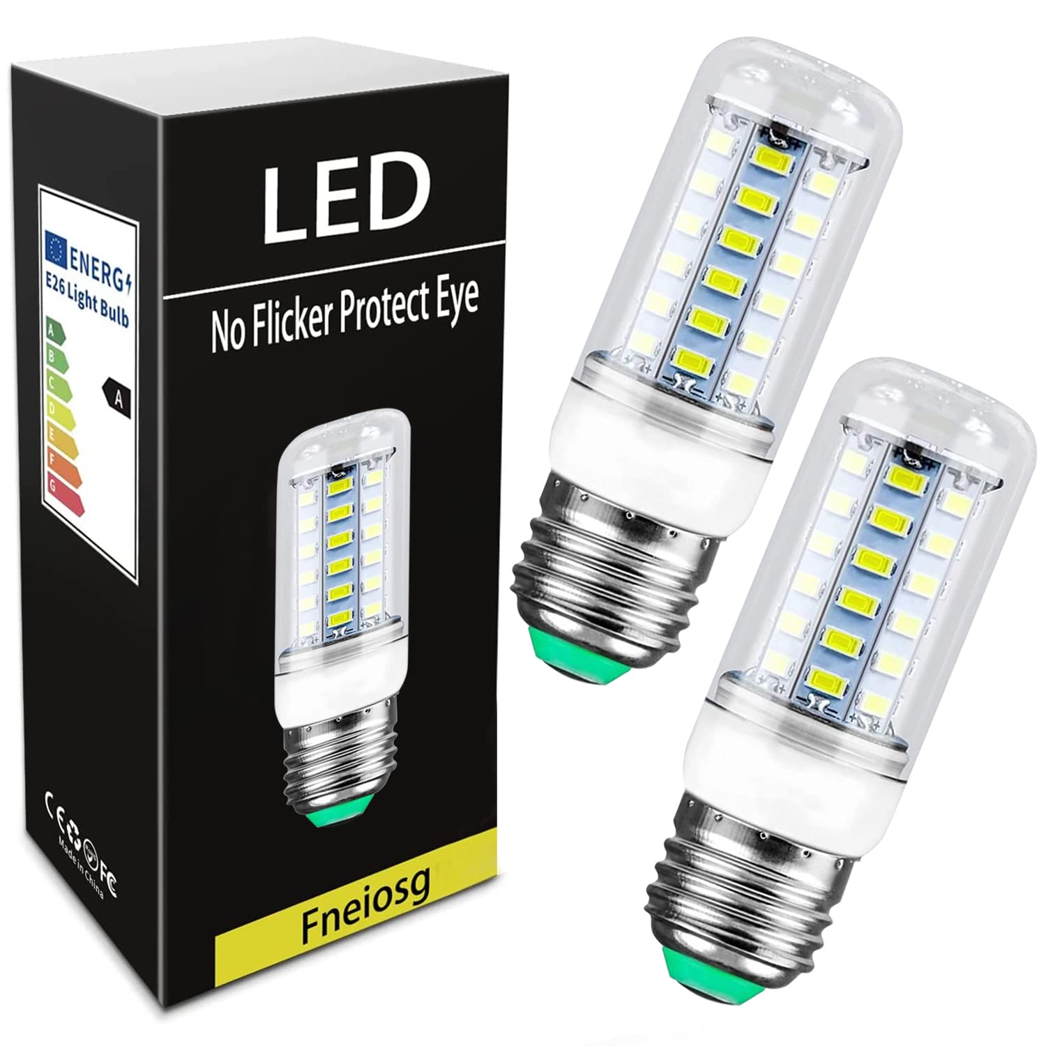 Fneiosg E26 Led 7W 60W Equivalent, Daylight White 6500K 700Lm, 25,000 Hour Lifetime, Non-Dimmable Refrigerator Light Bulb, Energ