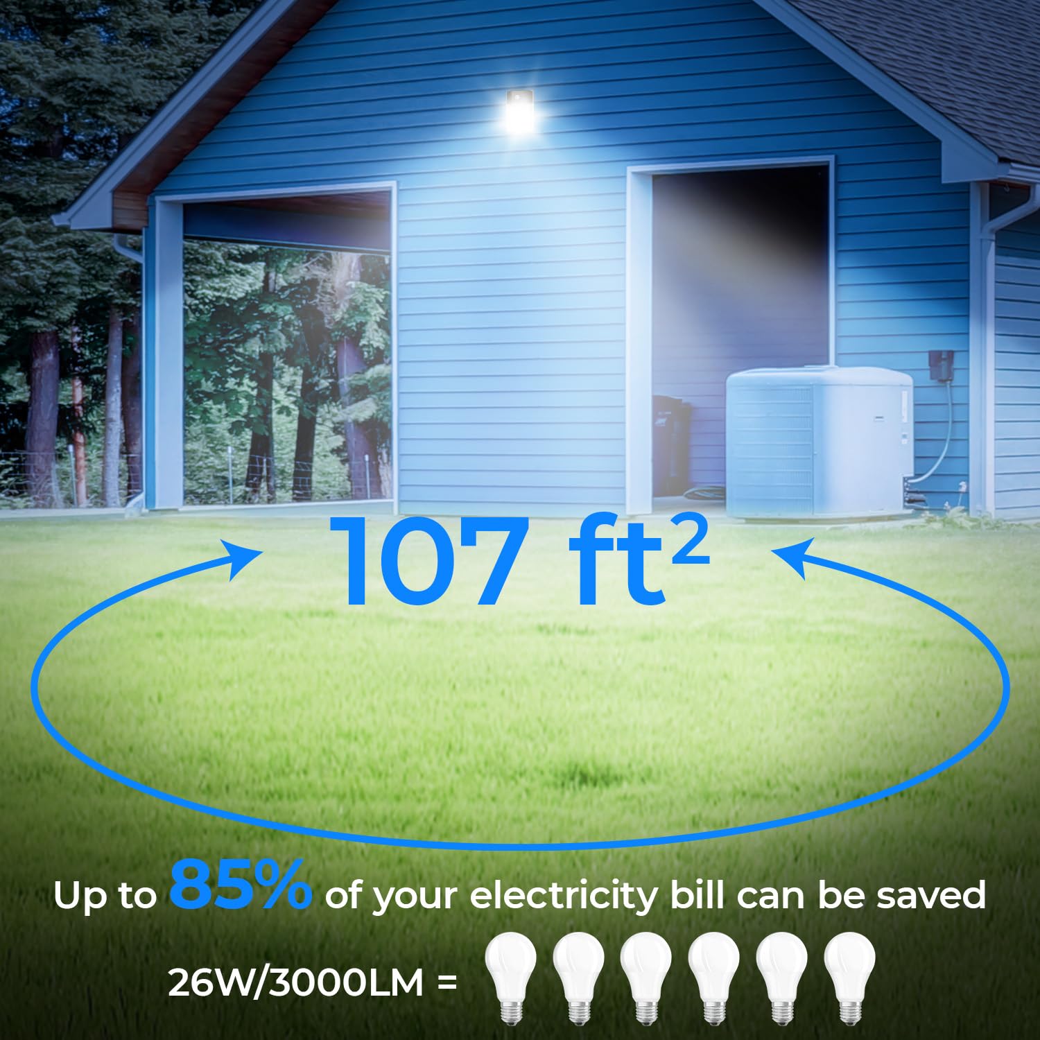 CINOTON 26W LED Wall Pack Light, Dusk to Dawn Sensor, IP65 Waterproof, 5000K, Bronze, 2 Pack, Model CNT-LY-002-CT