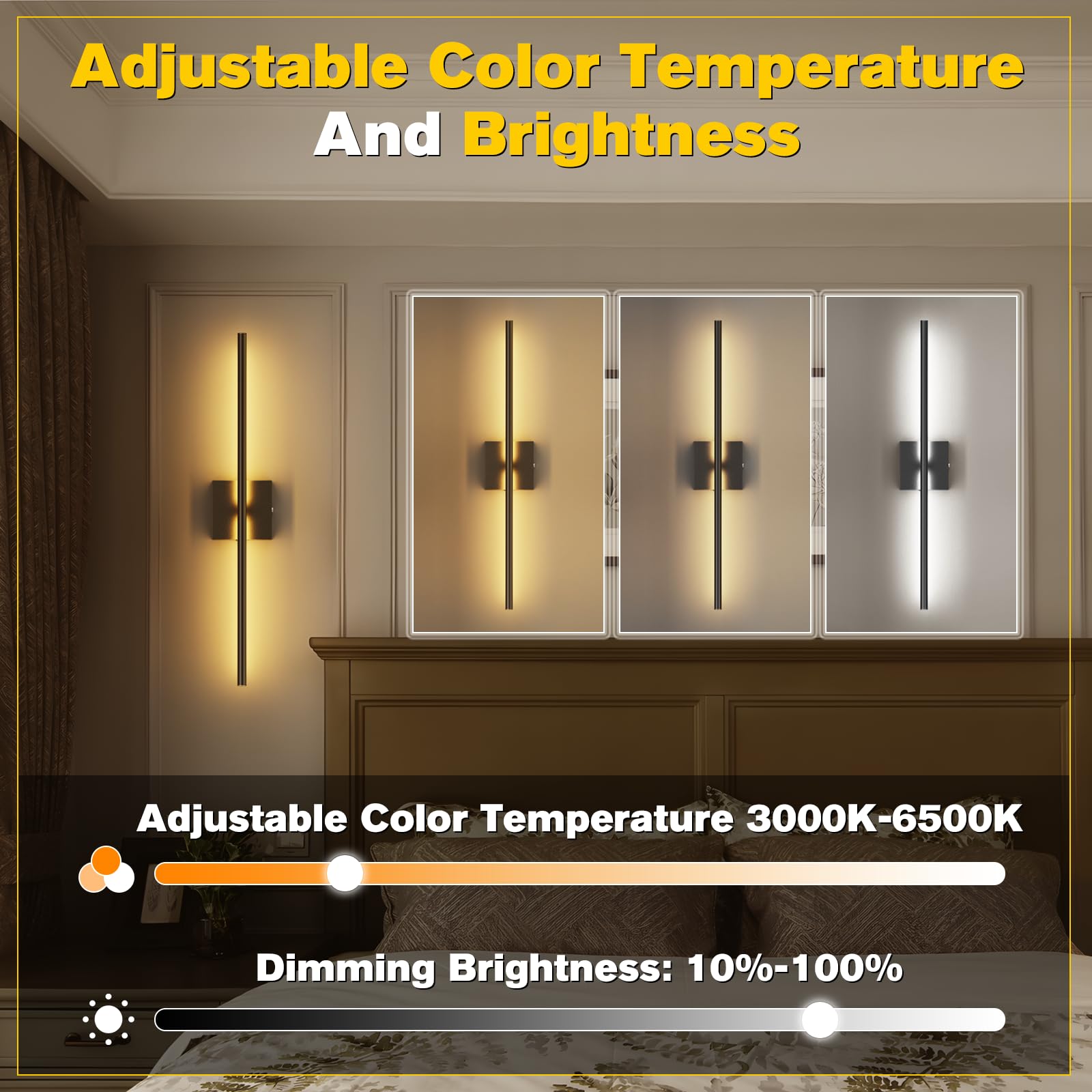 Jofios Battery Operated Wall Sconces Set Of 2,Wireless Rechargeable Wall Lights: Dimmable Detachable Wall Lamp With Remote Contr