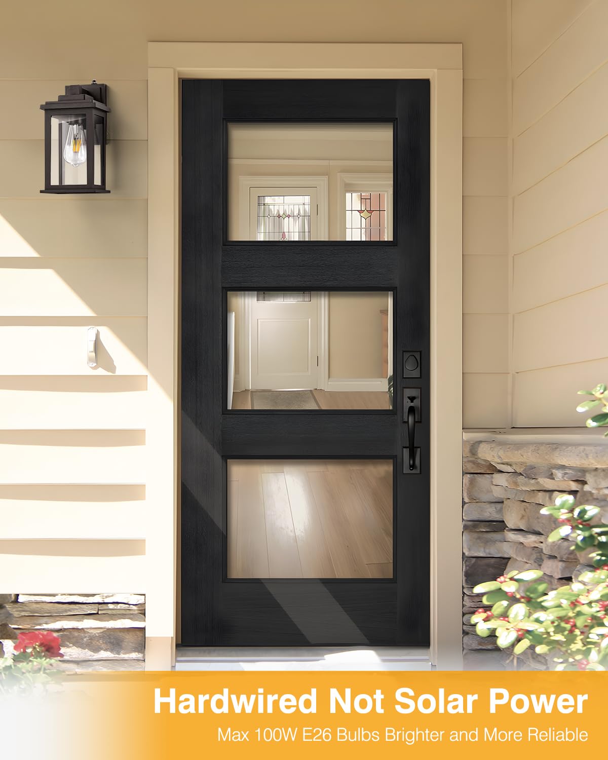 Vianis Bronze Outdoor Lighting, Dusk To Dawn Waterproof Porch Lights, Aluminum, 2 Pack, Model V81512Br