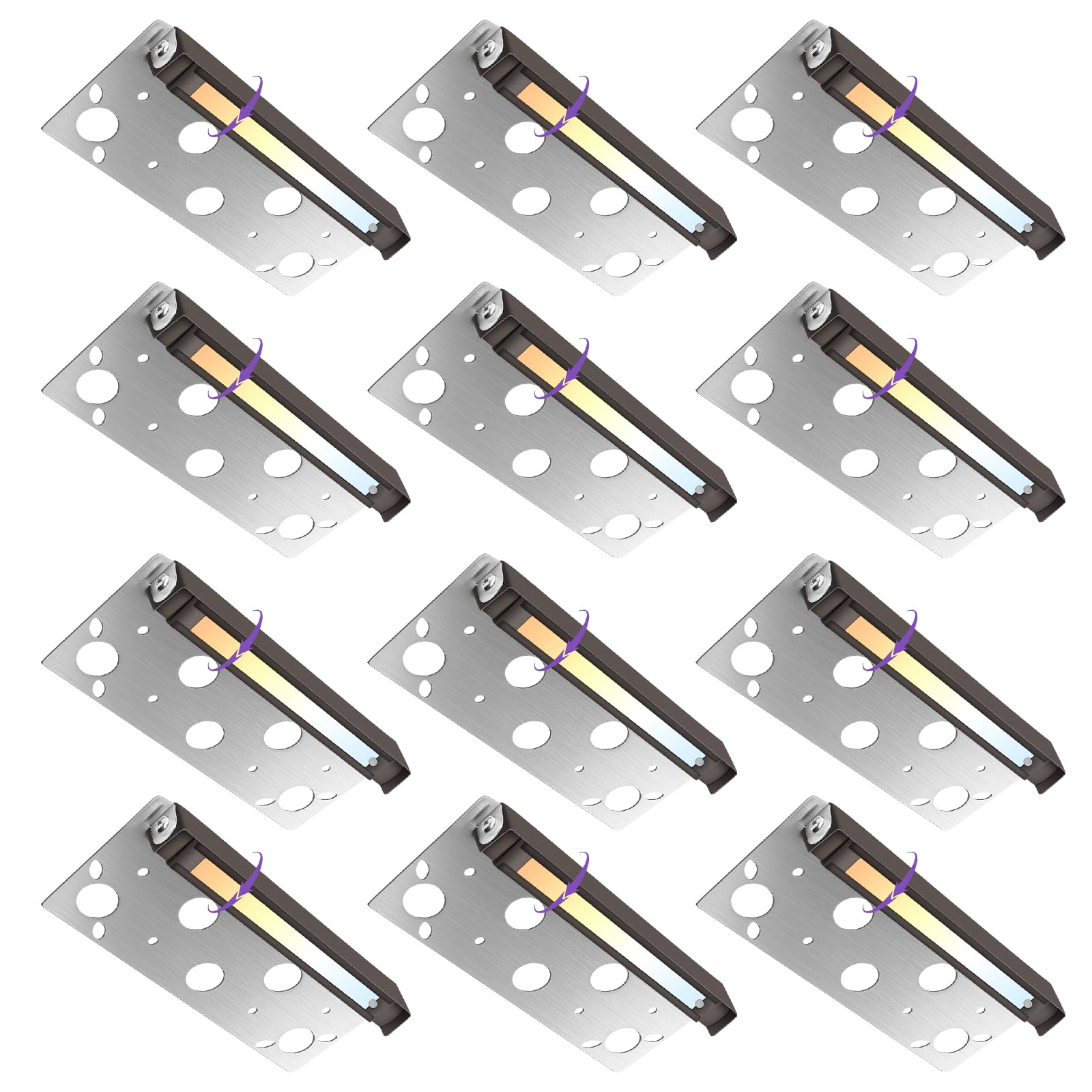 Sofiton 12-Pack 7 Inch Retaining Wall Lights  5W 200LM LED Hardscape Lighting Swivel  2700K-5000K Selectable 12-24V AC/DC  IP65 Waterproof Low Voltage Step Lights Outdoor  ETL Certified