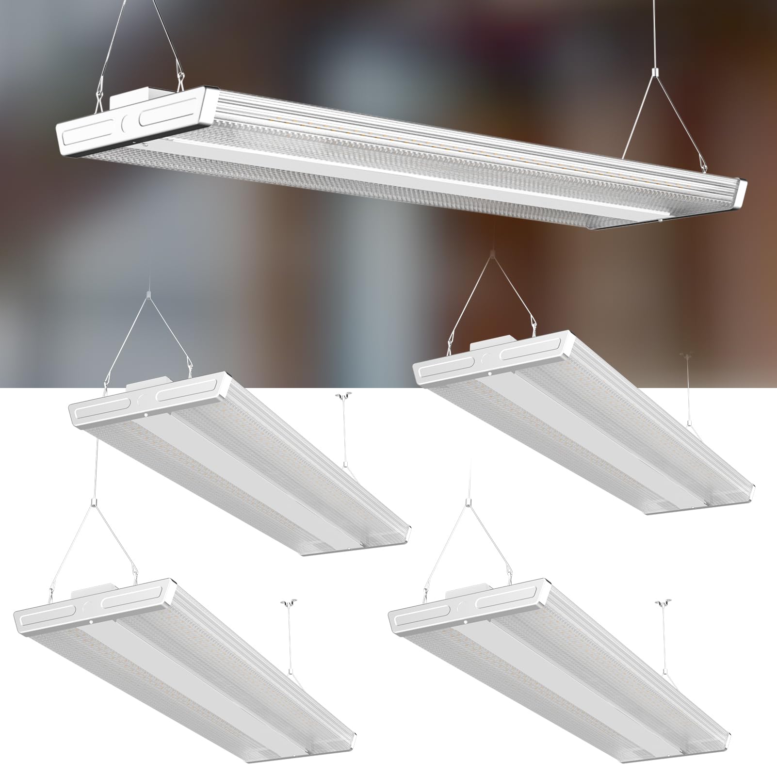 Lightdot 4FT LED High Bay Shop Light, 100-277V?Driver Equipped?, 265W [Eqv.1000W] 5000K Linear Hanging Light for Warehouse Diamo