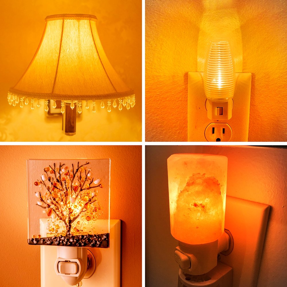 Emotionlite Night Light Bulbs, Amber Led C7 Bulb, 4W 5W 6W 7W Equivalent, E12 Candelabra Base, Salt Lamp And Nightlight Replacement Bulb, 0.5W, Amber Yellowish 2200K, 50Lm, Amber, 30 Pack