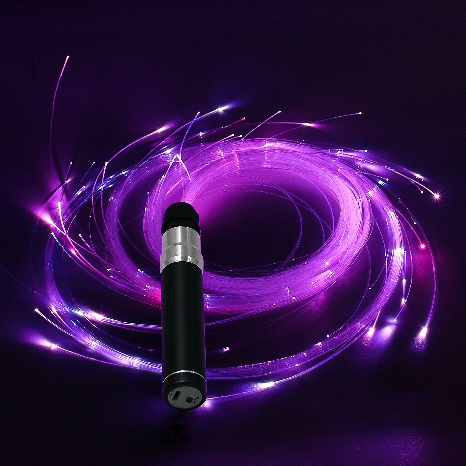 Dance Whip Led Fiber Optic Whip 6Ft Rechargeable Pixel Whip With 7 Colors And 4 Glowing Modes,Flow Toy Perfect For Dance, Parties, Gift