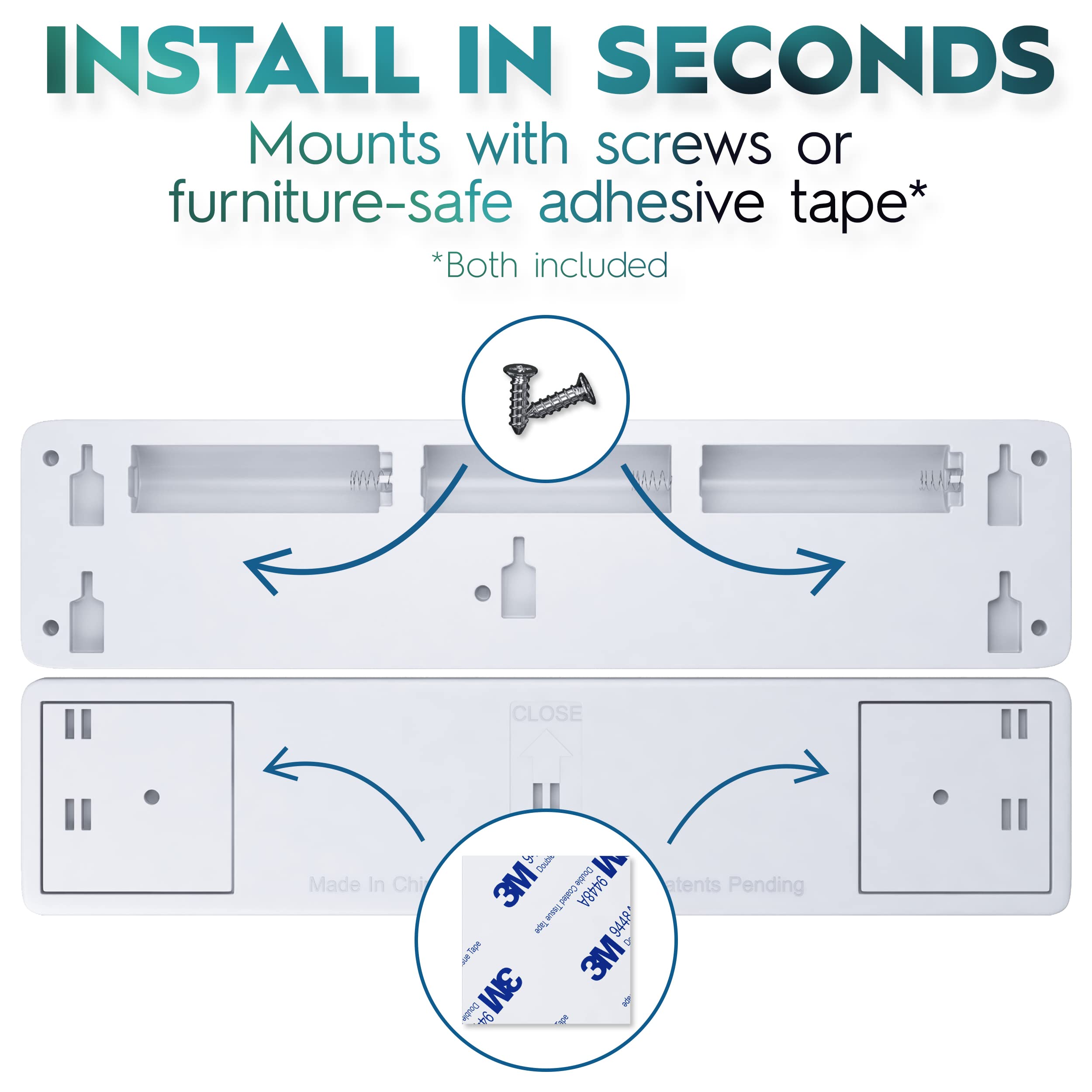 Brilliant Evolution 2-Pack Wireless LED Stick-On Lights, Warm White Battery Operated Under Cabinet & Closet Lighting