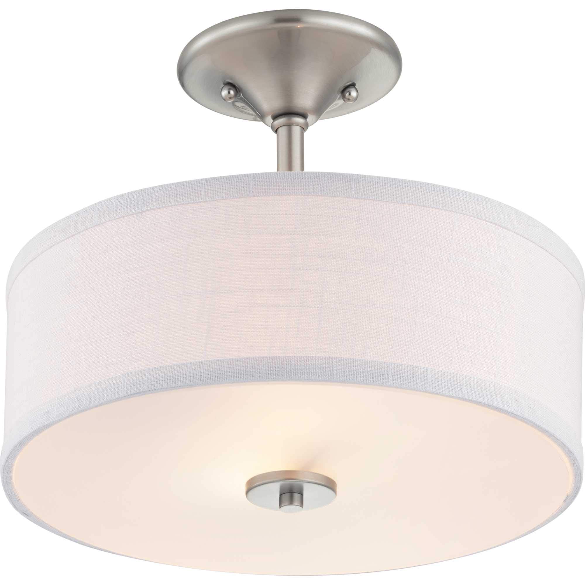 Progress Lighting Inspire Collection 13'' Two-Light Semi-Flush, 10.13X13.00X13.00, Nickel
