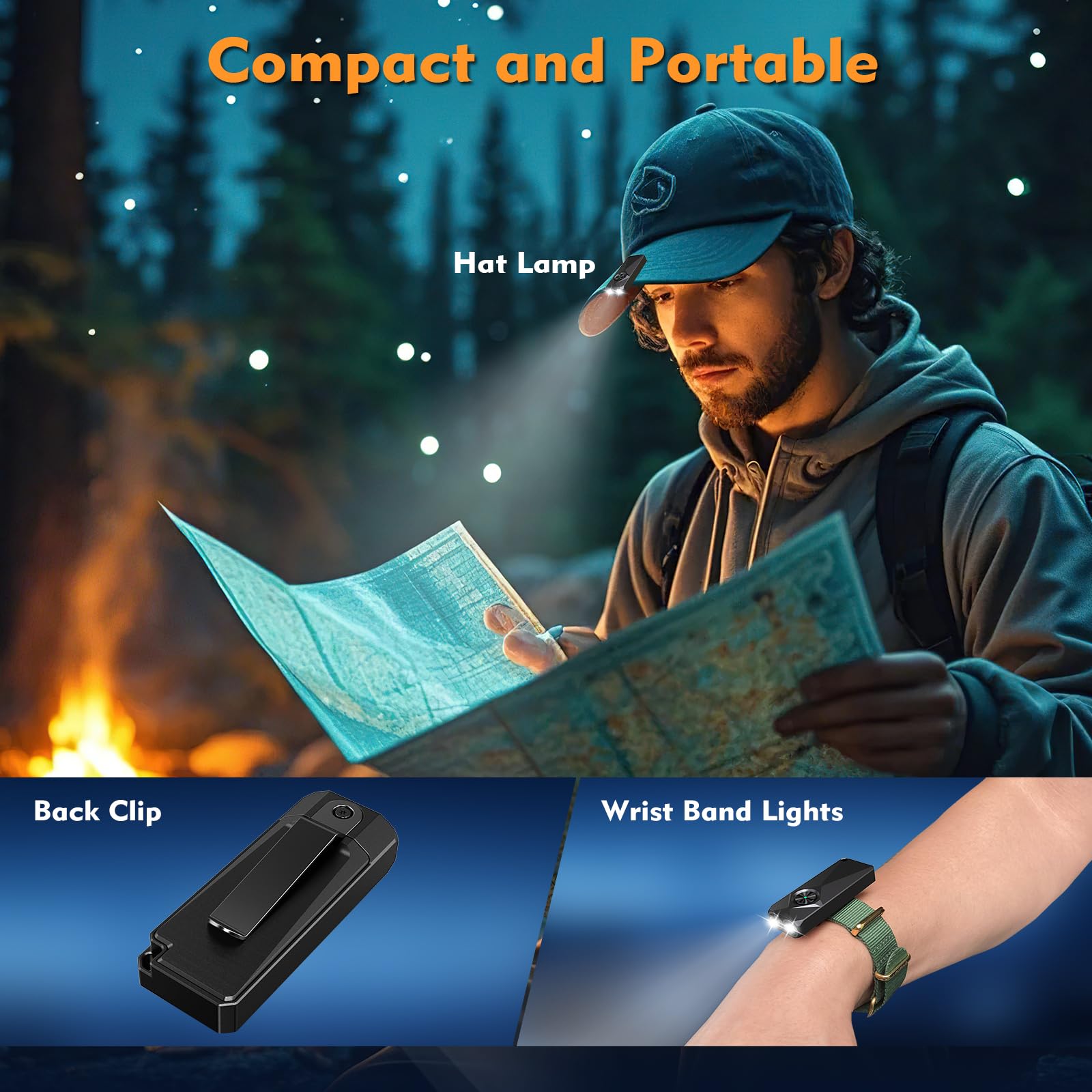 VTIGER K1 Mini Keychain Flashlight, 800 Lumens, USB Rechargeable, Black, Compact LED Light with Clip for EDC, Camping, Emergency