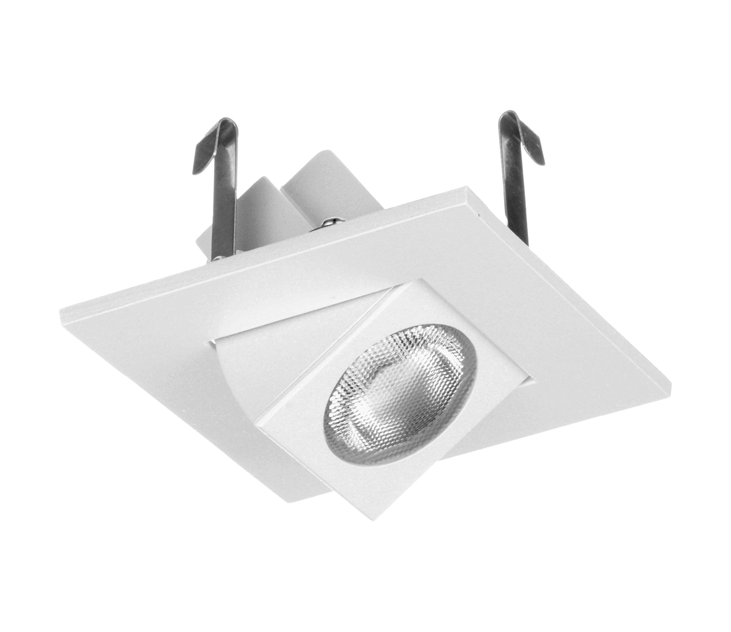 NICOR Lighting 2 inch Square Eyeball LED Downlight in White, 2700K (DQR2-AA-10-120-2K-WH)