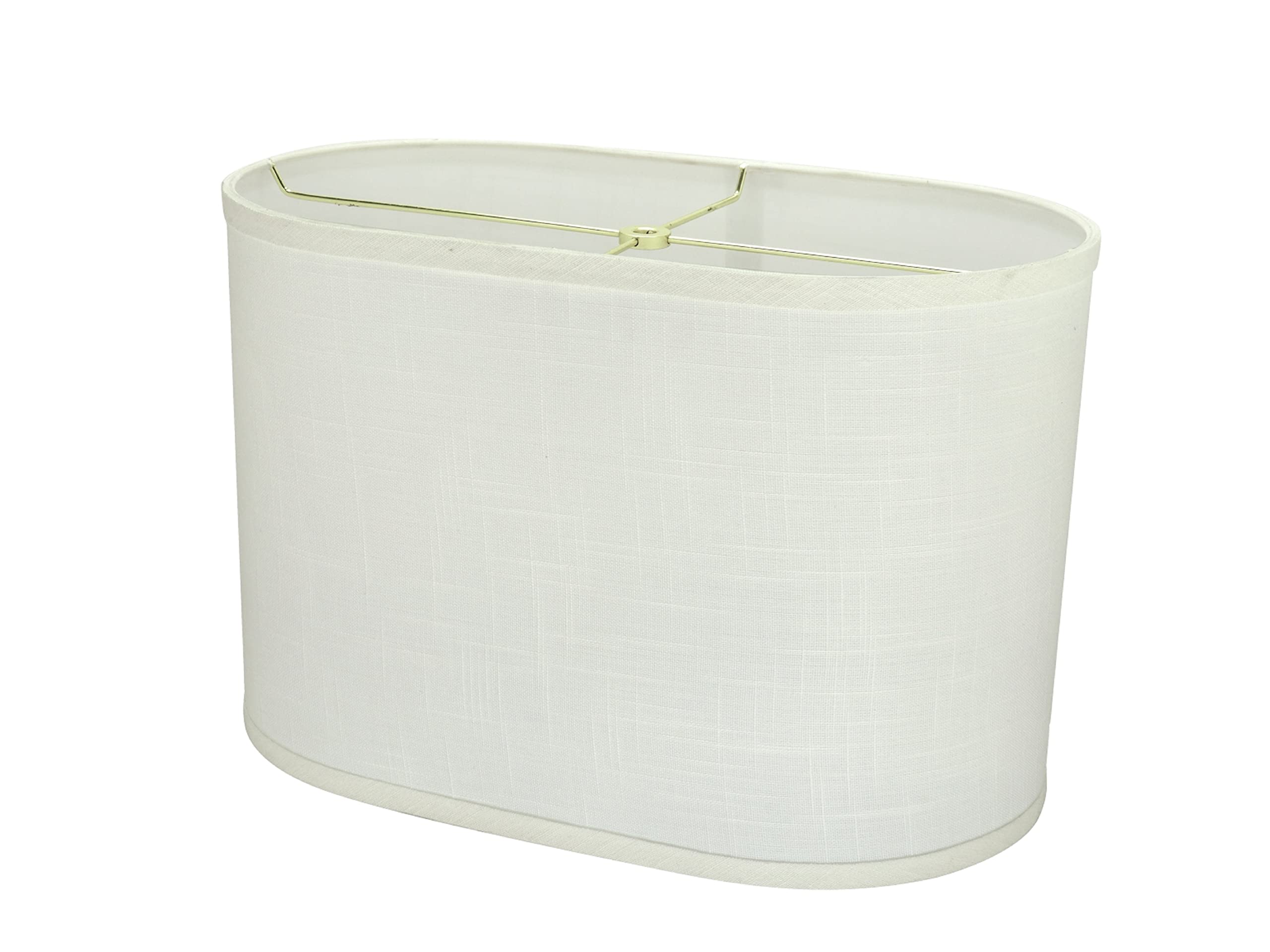 Aspen Creative 37051A Transitional Oval Hardback Shaped Spider Construction Lamp Shade In Off-White, 16 1/2&quot; Wide (9 1/2&quot; + 16 1/2&quot;) X (9 1/2&quot; +X 16 1/2&quot;) X 11&quot;
