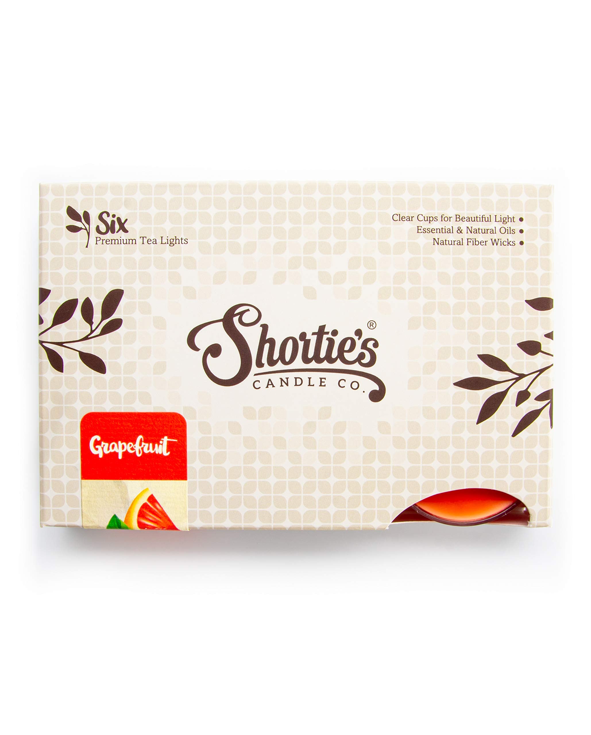 Grapefruit Premium Tealight Candles - Highly Scented With Essential Oils - 6 Pink Tea Lights - Beautiful Candlelight - Made In T