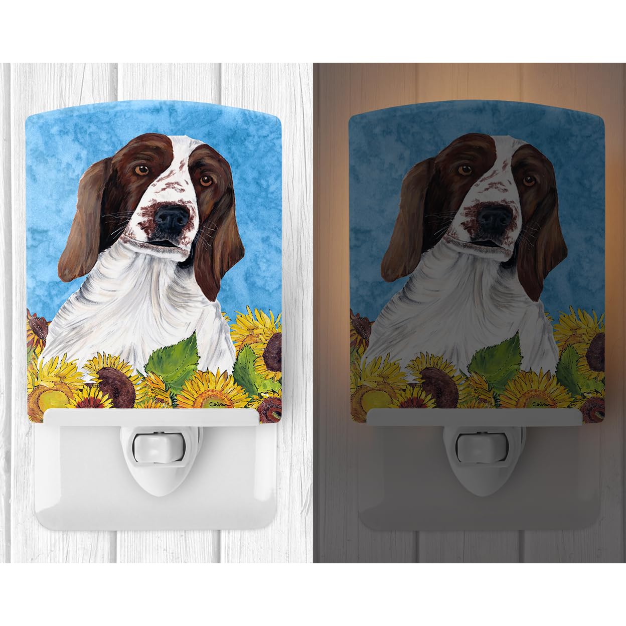 Carolines Treasures Ceramic Night Light, Welsh Springer Spaniel, Model SC9078CNL, 6x4x3 inches, Ideal for Bedroom, Bathroom, Multicolor