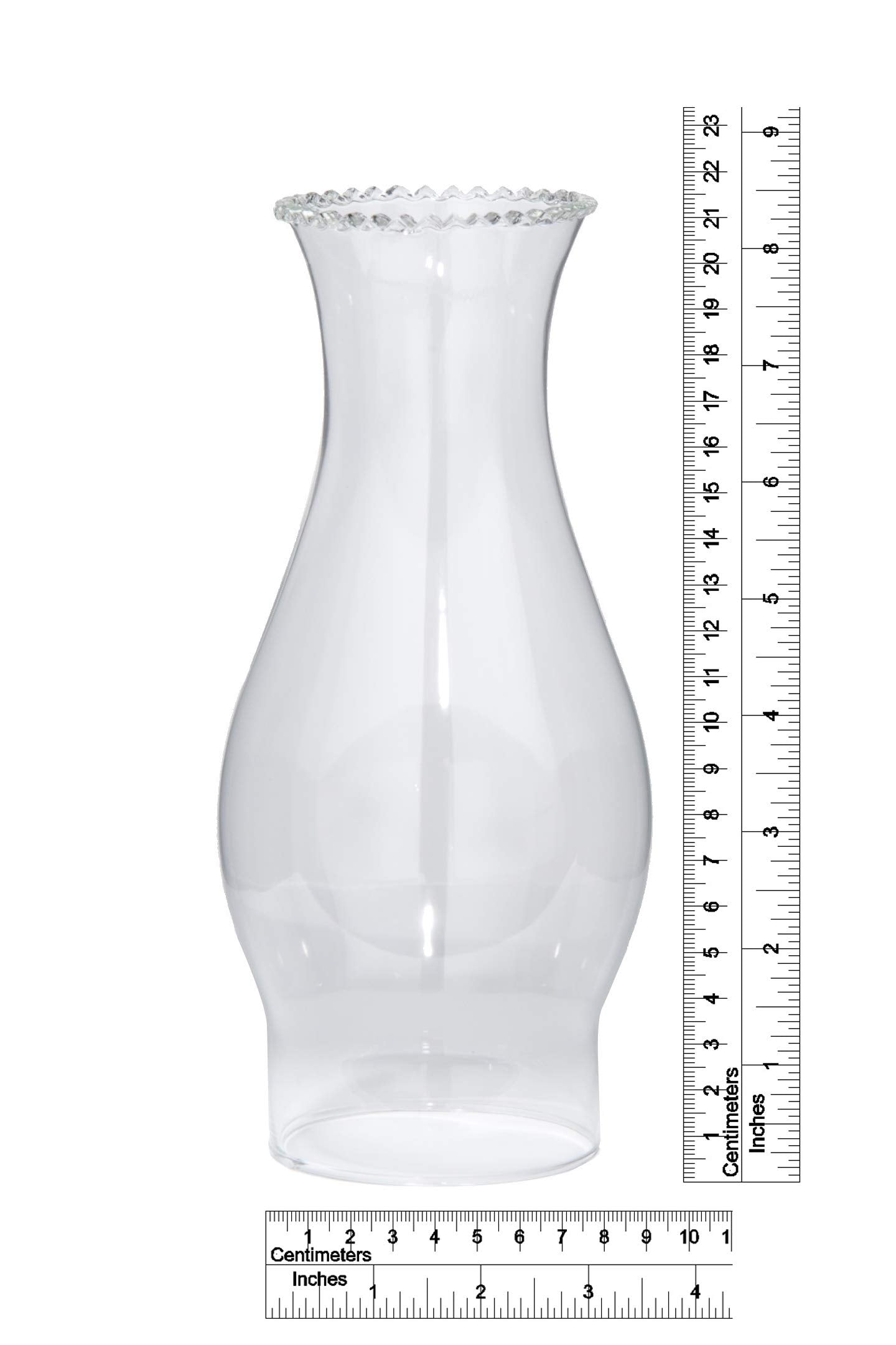 B&P Lamp Clear Glass Crimped Top Chimney for Oil Kerosene Lamps 3in x 8.5in Model 57940C