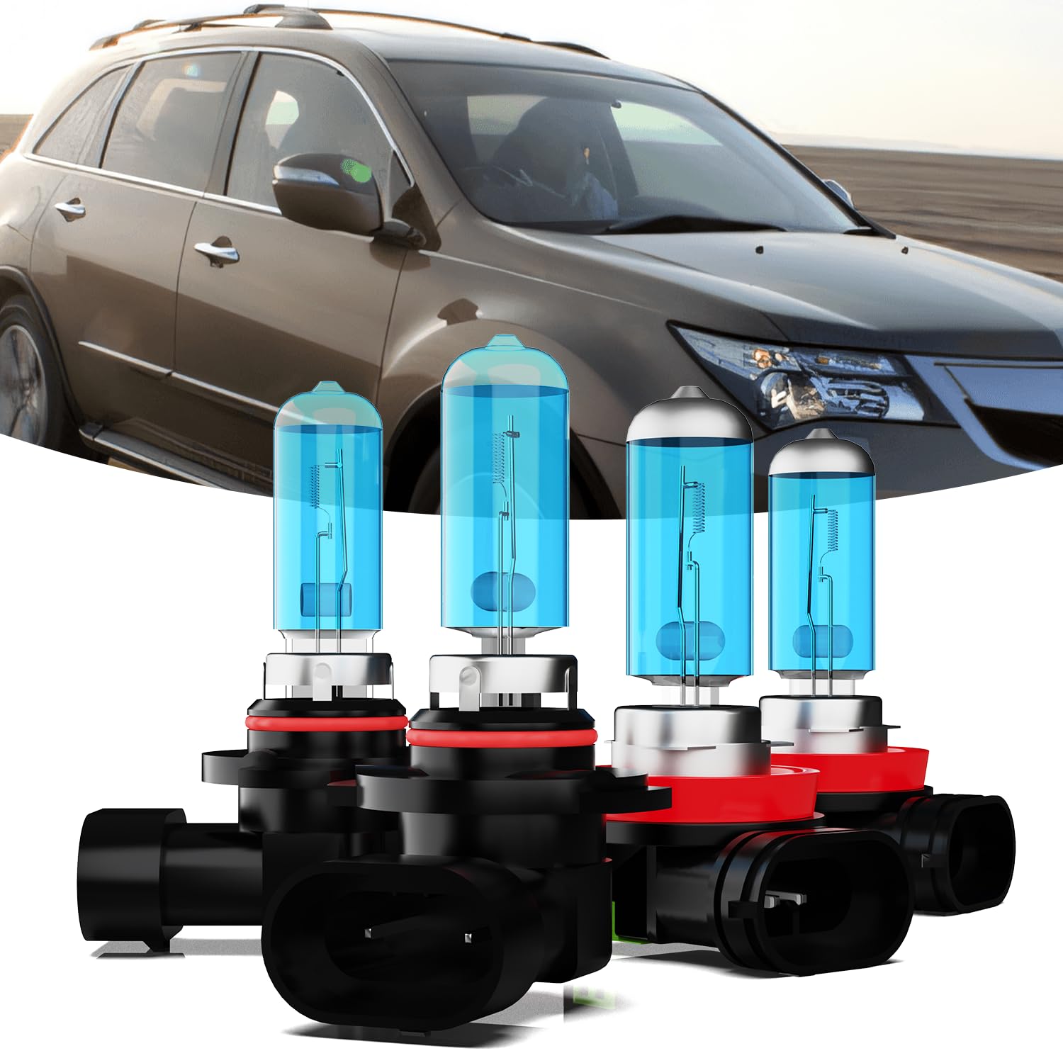 TTDBDAN Headlights Fit For 2004 2005 2006 Acura MDX Halogen Headlight Bulbs,9005/HB3/H10 High Beam & H11/H8/H9 Low Beam Headligh