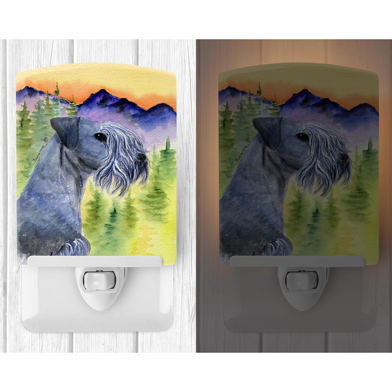Carolines Treasures Cesky Terrier Ceramic Night Light, UL-Certified, 6x4x3, Multicolor, Model SS8232CNL