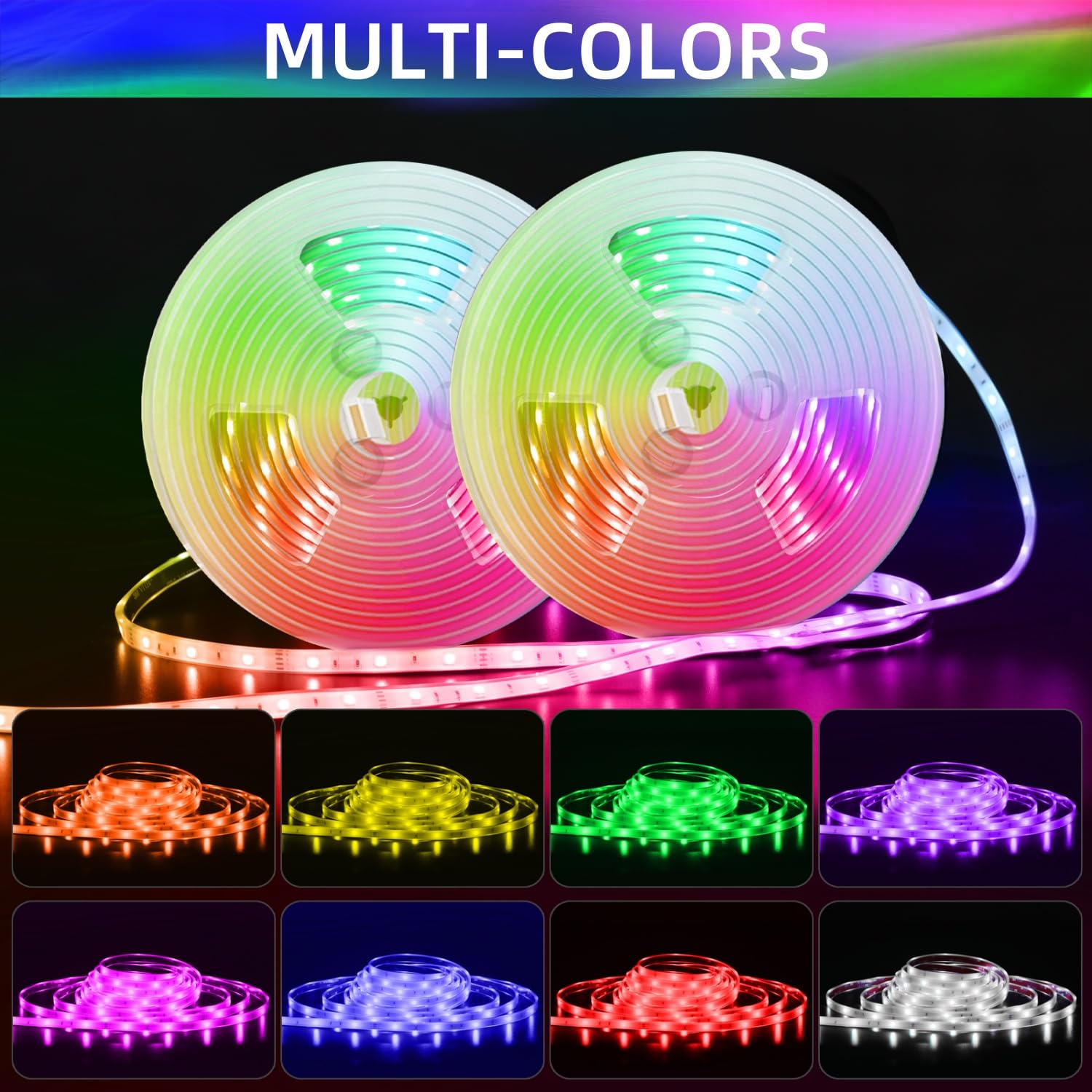 VIDLULTD Marine Boat LED Strip Lights, IP67 Waterproof, 66FT, Multicolor, Model VLD07-ER45, APP Remote Control
