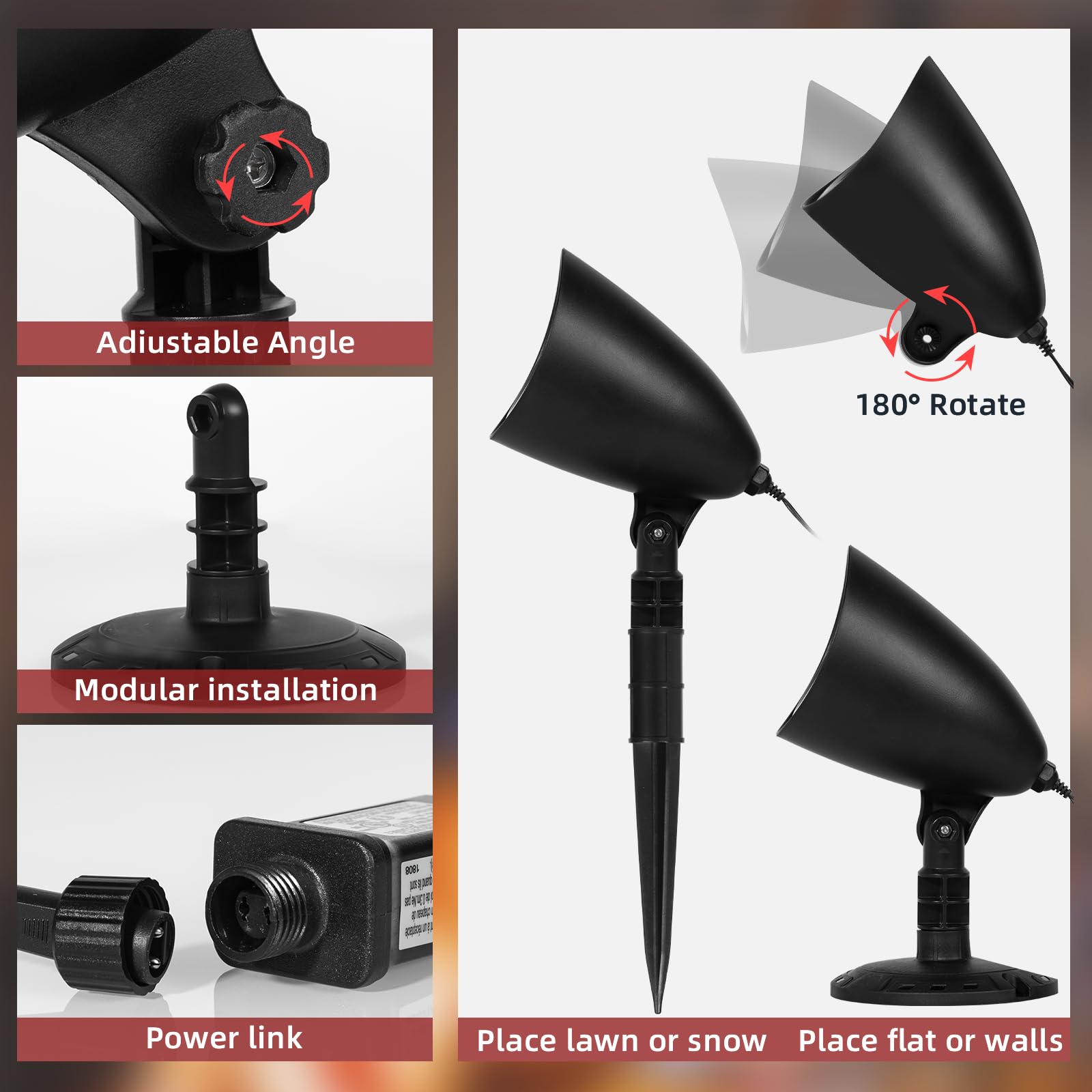 Forchic Halloween Projector Lights, Waterproof Red Skull Led For Indoor/Outdoor Decoration