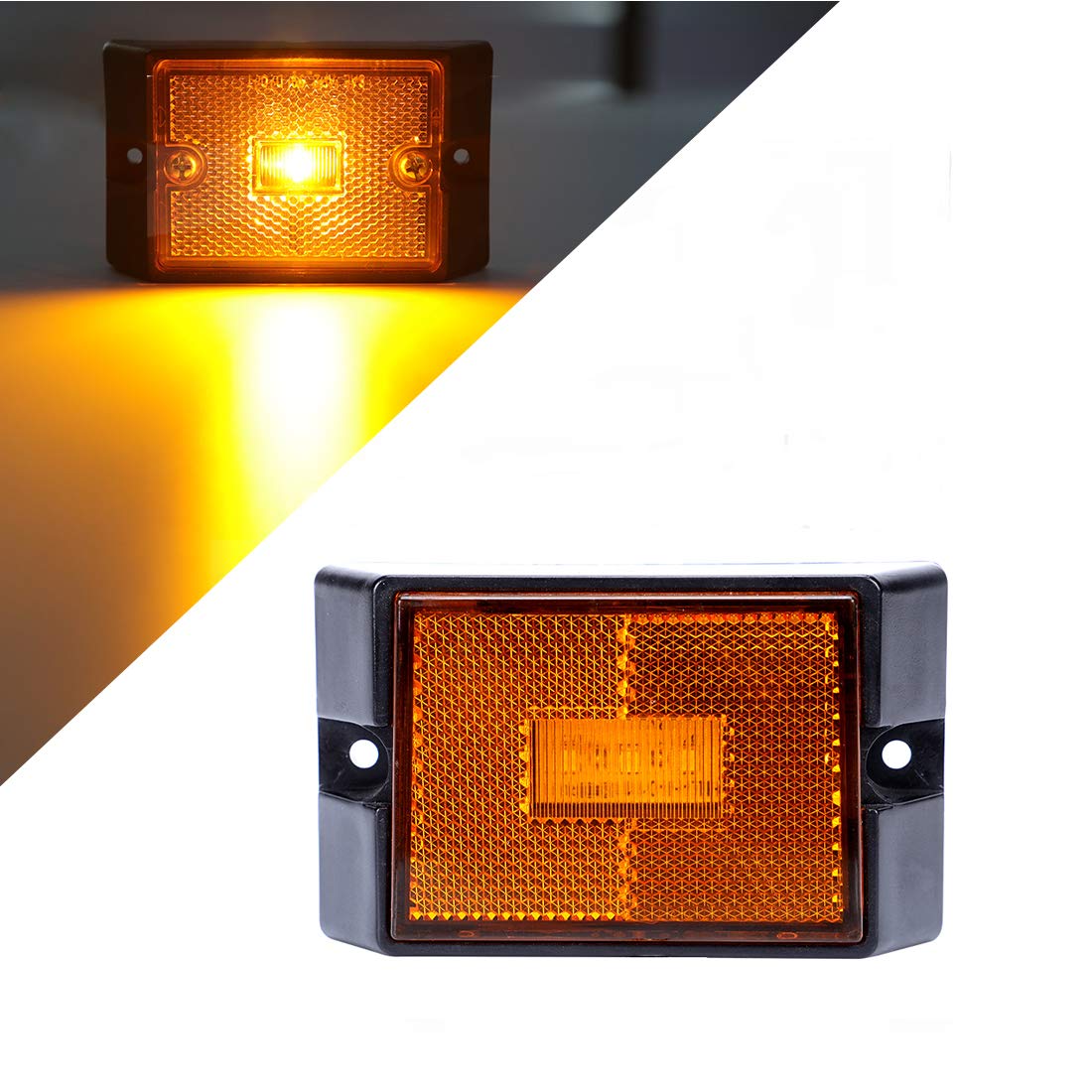 Czc Auto Led Amber Side Marker Lights Sealed Submersible Led Clearance Reflector Lamps Waterproof Trailer Running Lights For 12V