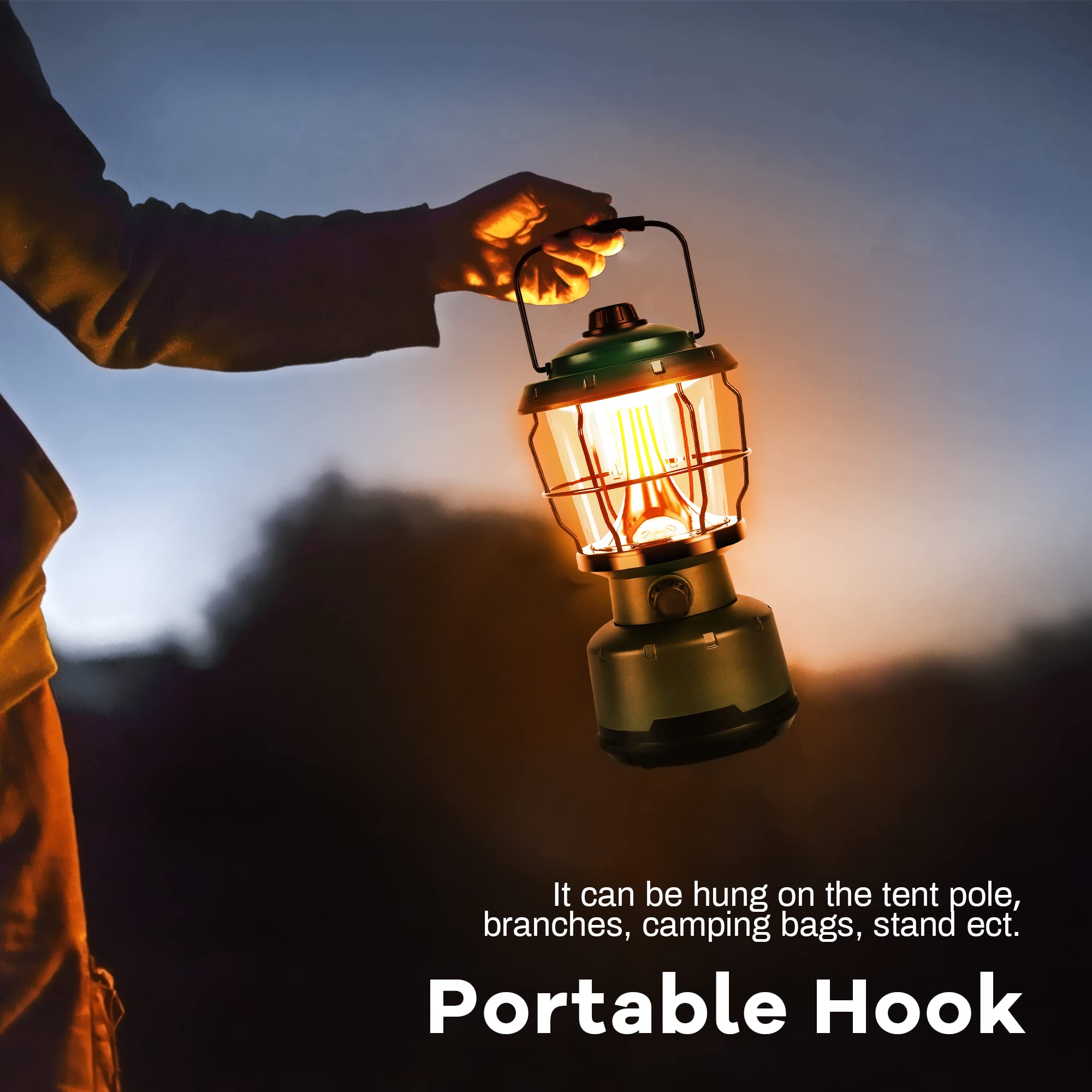 Elesall Led Camping Lantern, 2500Lm Rechargeable, Water Resistant For Emergencies & Hiking