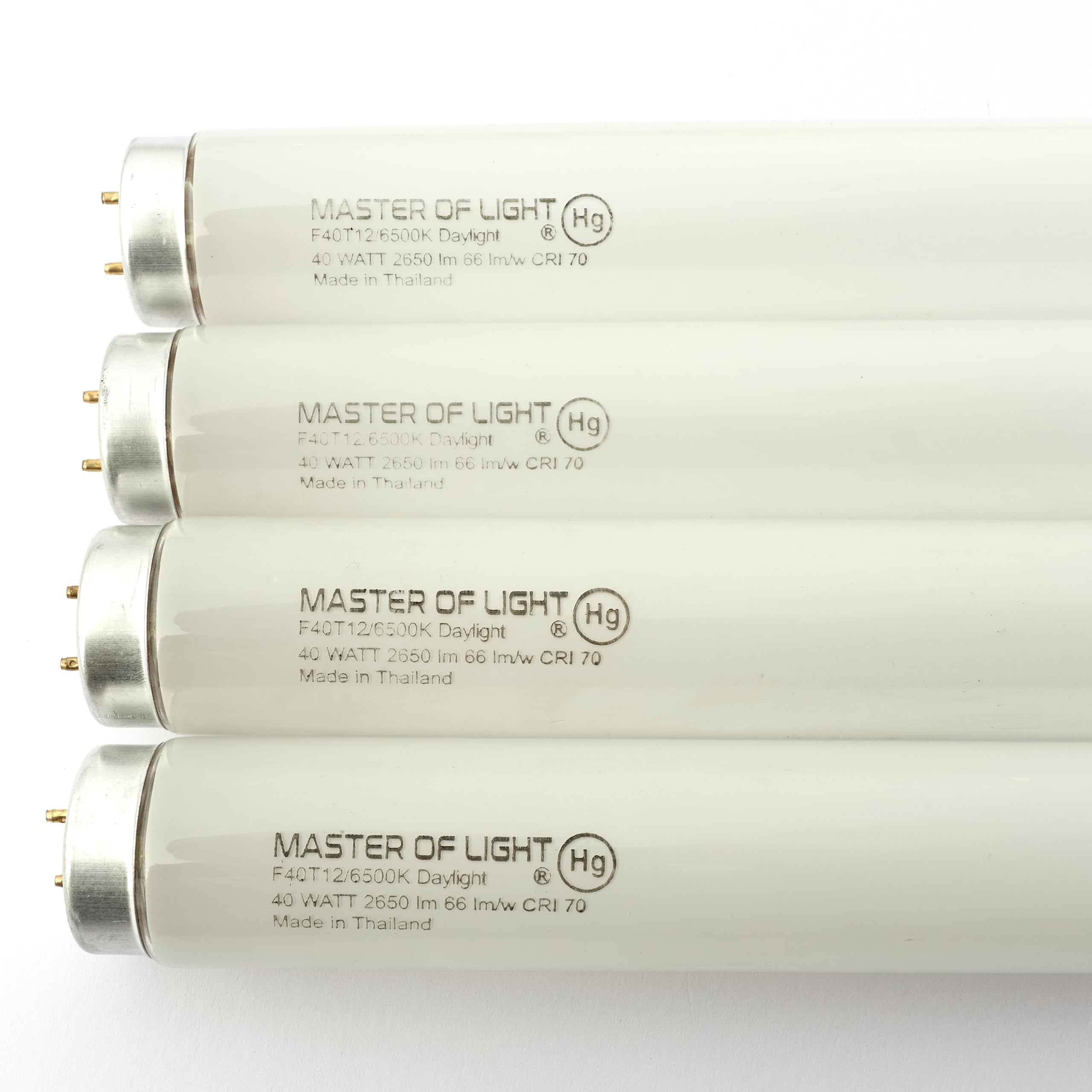 Master Of Light F40T12/D Fluorescent Tube Light Bulb 40W 4ft Daylight 6500K (4 Pack)