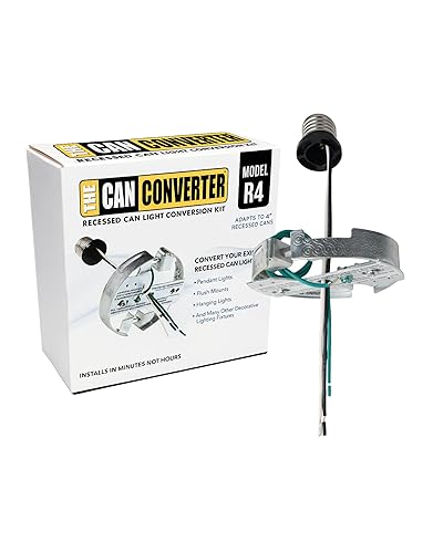 The Can Converter - R4, 4&quot; Recessed Can Light Conversion Kit, Up To 50Lbs Ceiling Light Fixture, Recessed Lighting, Pendant Light, Hanging Light, Chandeliers, Flush Mounts, & Overall Home Improvement