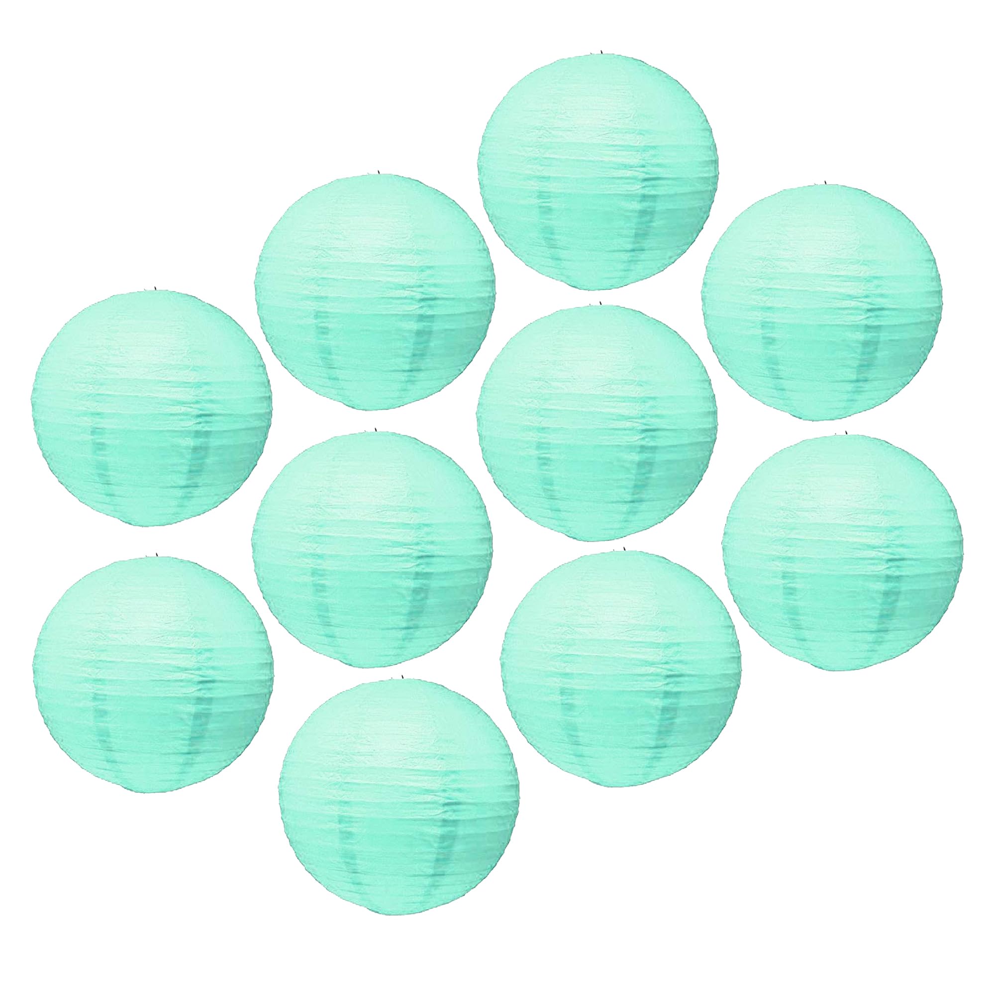Mudra Crafts Aqua Paper Lanterns Wedding Party Decorations - 12 in 10 Round Japanese Chinese Lanterns Decorative Hanging Ceiling