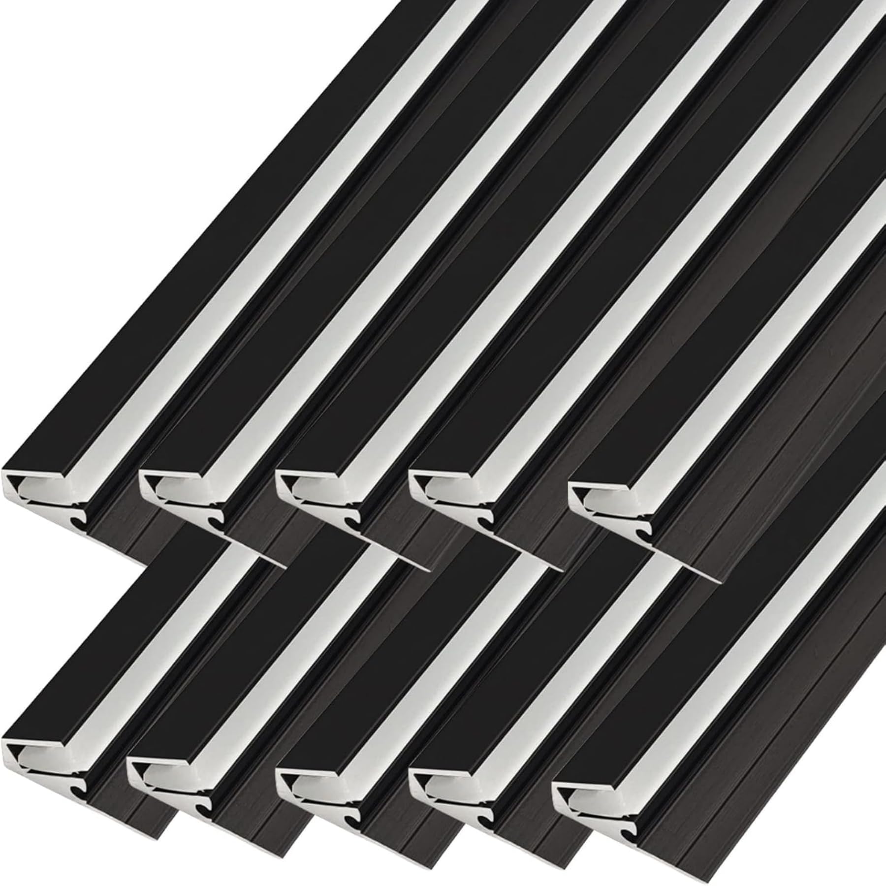 10Pack 3.3Ft/1M Under Cabinet Light  Aluminum Channel LED Closet Lights with Silicone Cover  45 Angle Super Slim Wardrobe Light  DIY LED Band 4mm for Kitchen Closet Garage (LED Band not included)