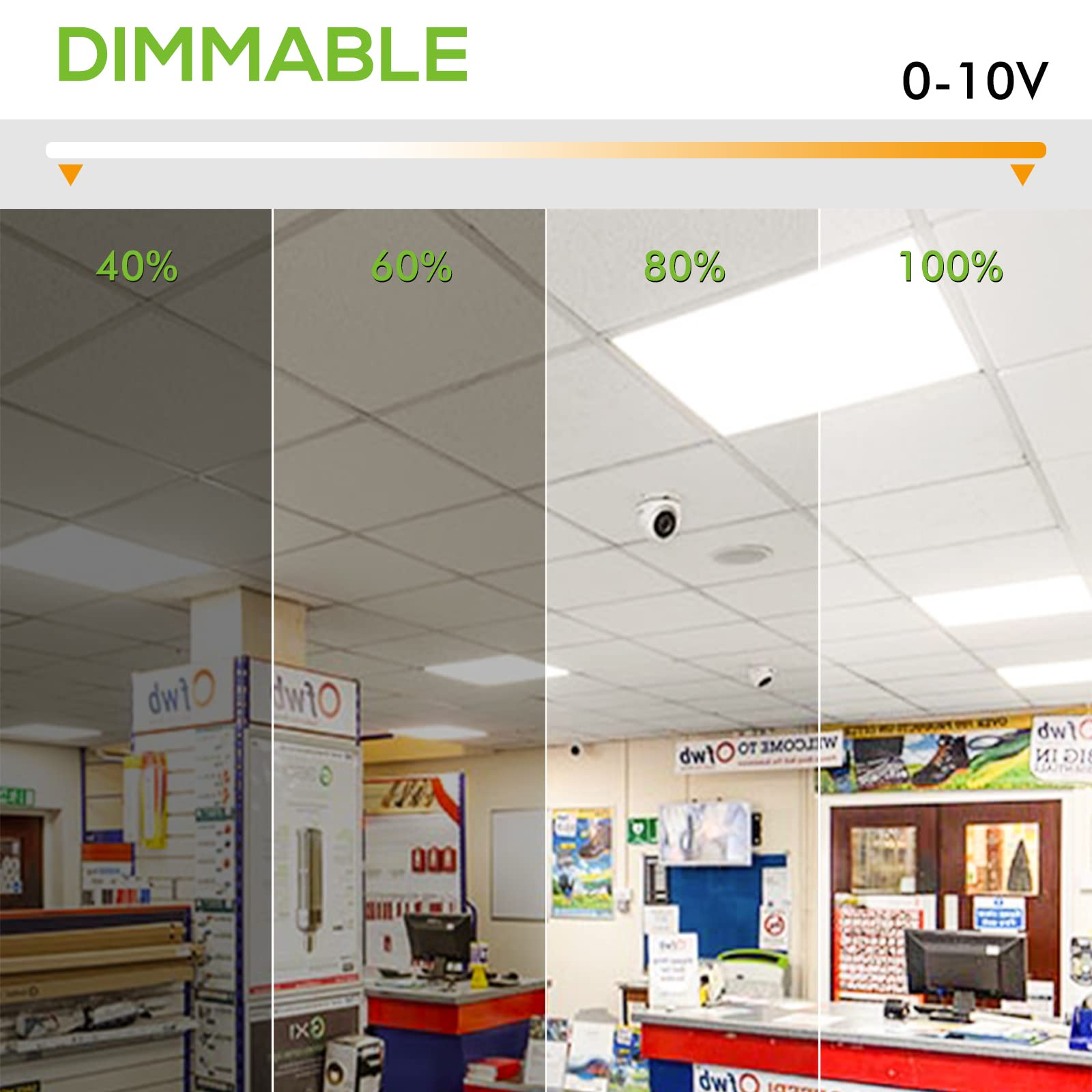 Hykolity (6 Pack 2X4 Ft Led Flat Panel Troffer Light, 30/40/50W 3-Wattage Selectable, 0-10V Dimmable, 5000K 5500Lm Lay In Fixture For Office, 3-Lamp F32T8 Fixture Replacement