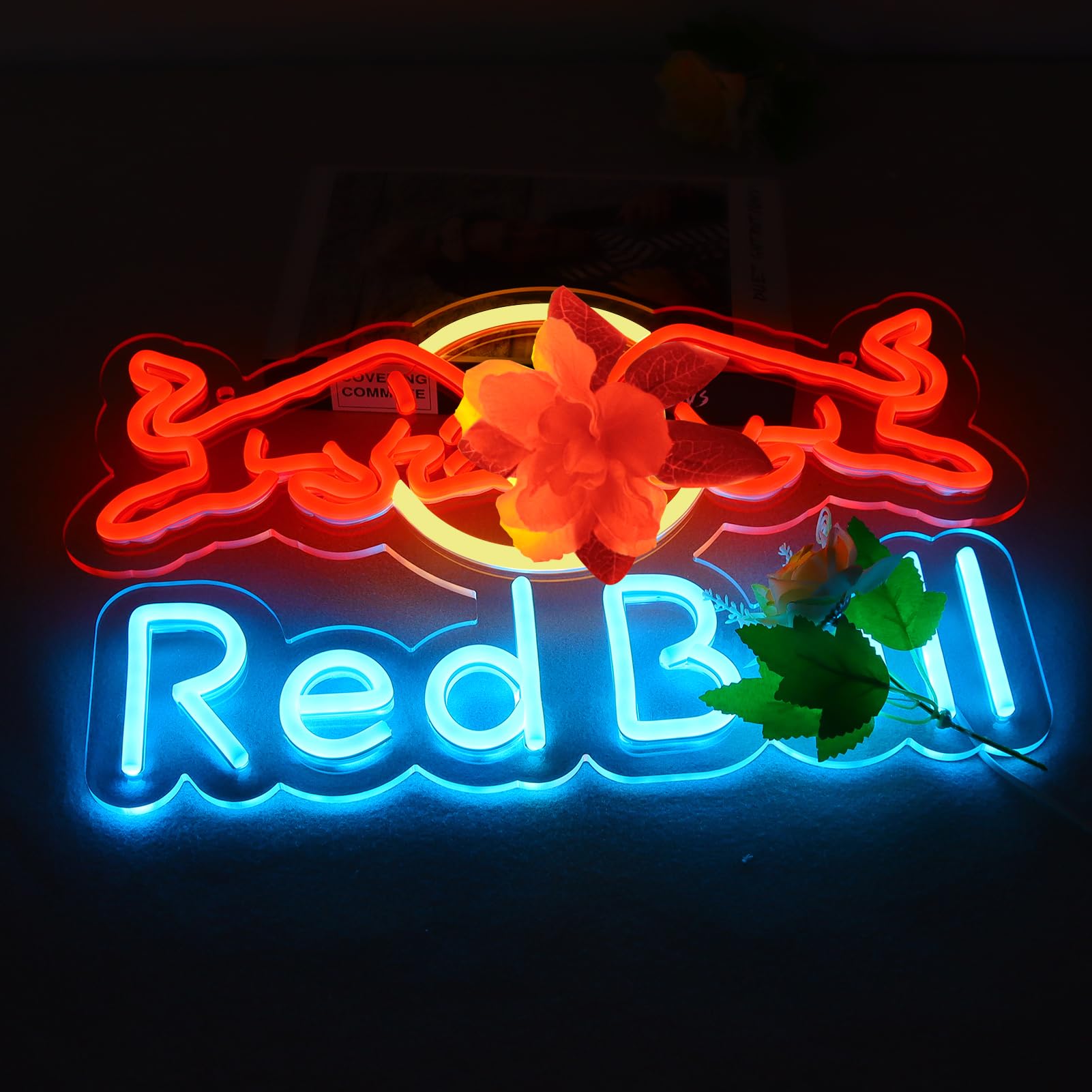 JFLLamp Neon Sign Wall Decor - 8" Acrylic Drinks Light for Bedroom, Bar, Pub, Restaurant - Colorful Christmas Gift Art