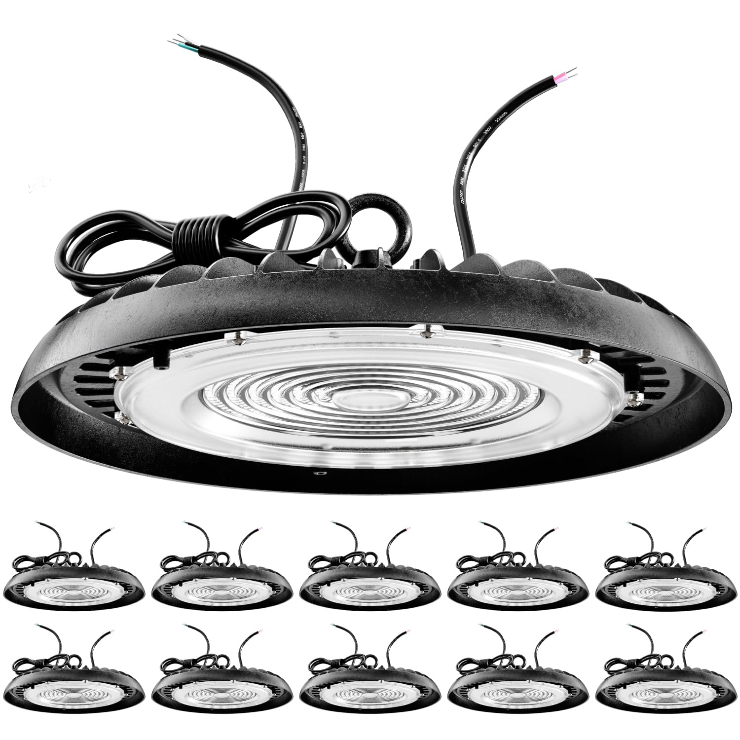Sunco UFO LED High Bay Light, 200W, 28000 Lumens, 5000K Dimmable Ultra Bright Commercial Shop Lights for Warehouse, Factory, Wor