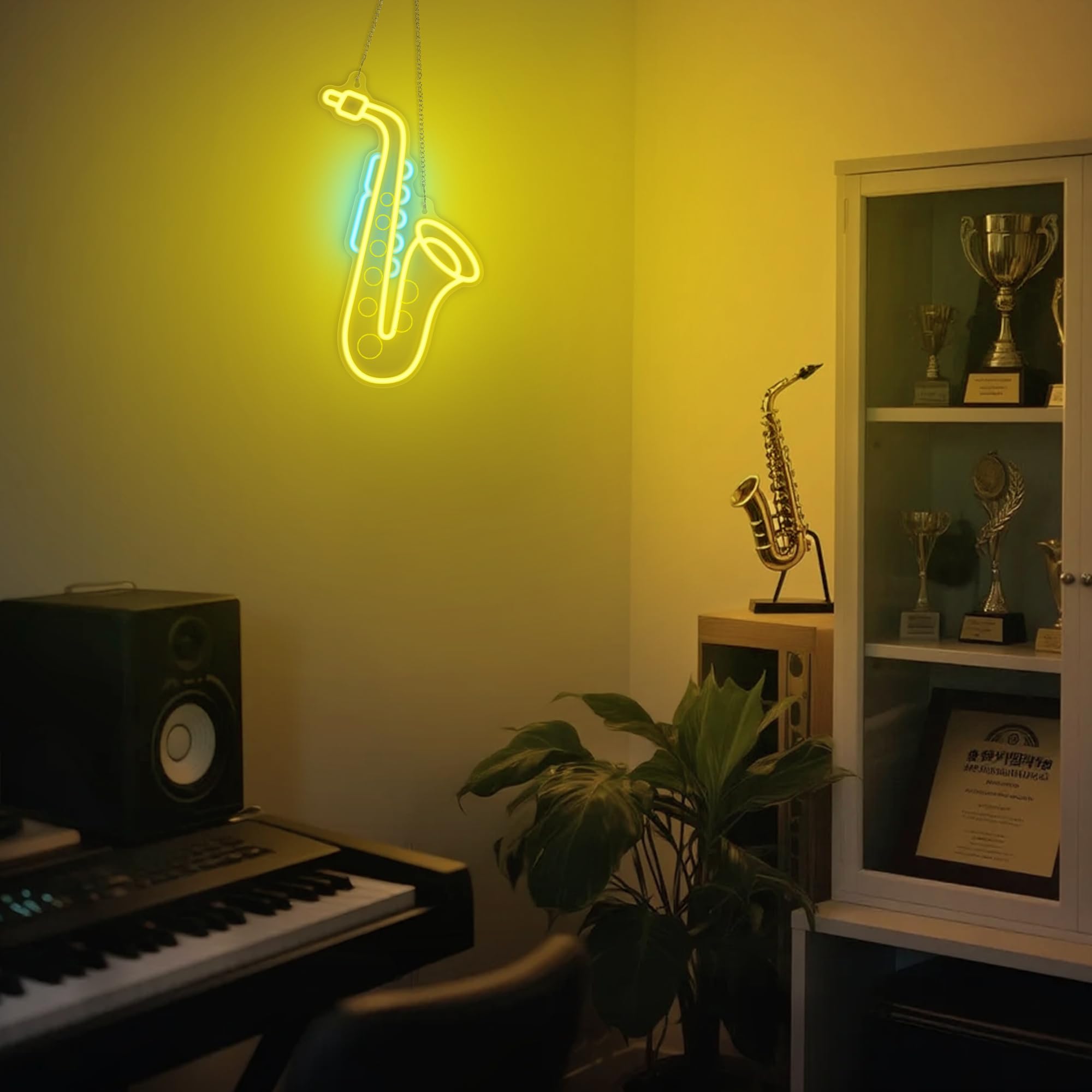 Coolgift Mart Saxophone Neon Sign  Dimmable Led Saxophone Room Decor Light With Usb Powered  Decorations For Bedroom Living Room Club Music Studio  Gifts For Saxophone Enthusiasts Music Lovers
