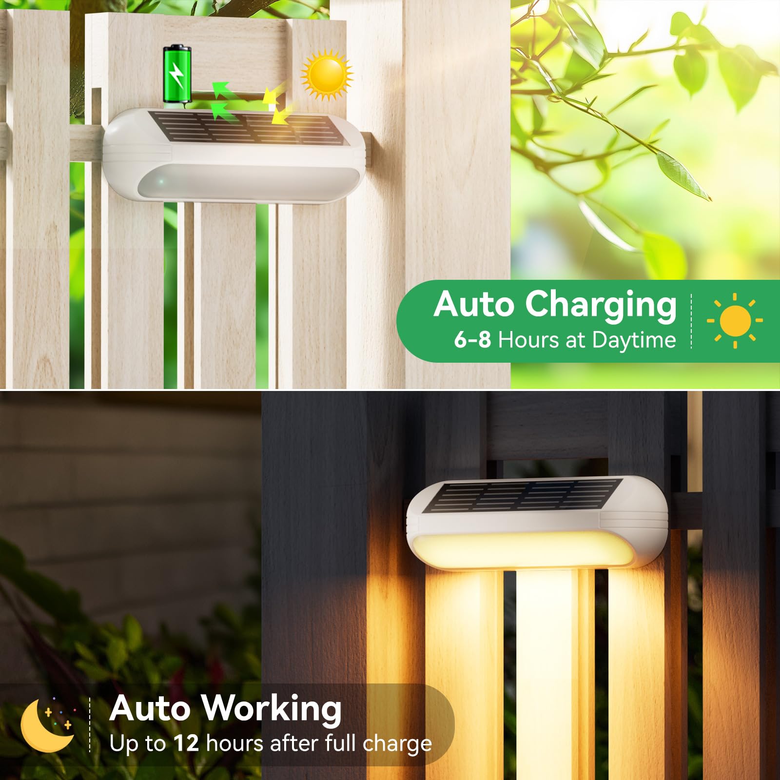 Ahaorigin Outdoor Solar Lights For Outside, 10 Pack Bright Solar Fence Lights With Multi-Color Changing & Warm White Mode, Upgra