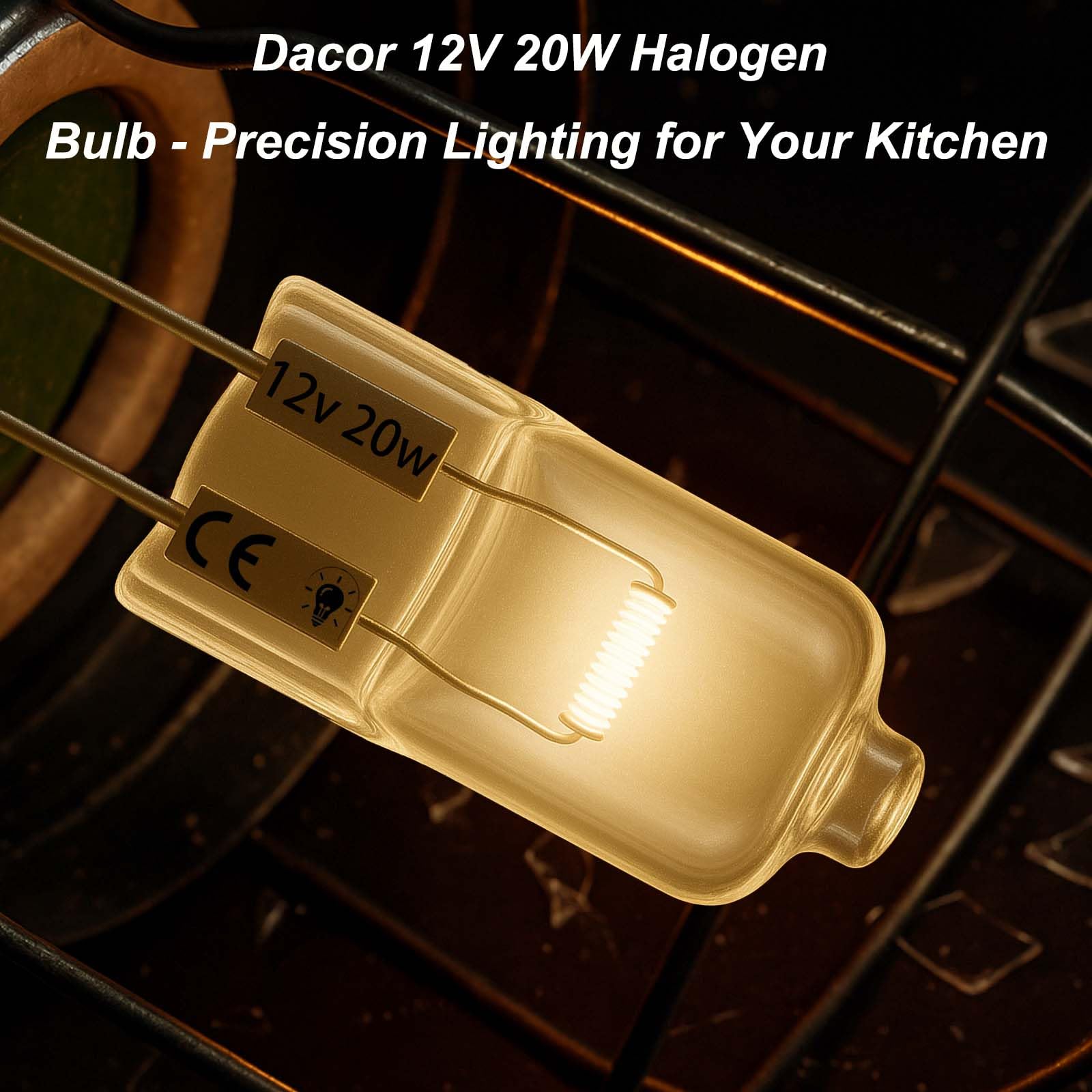 2 Pcs 20W 12V G4 Bi-Pin Halogen Bulbs For Dacor Range, Oven,Wall Oven Replacement For Dacor 106660 Halogen Lamp